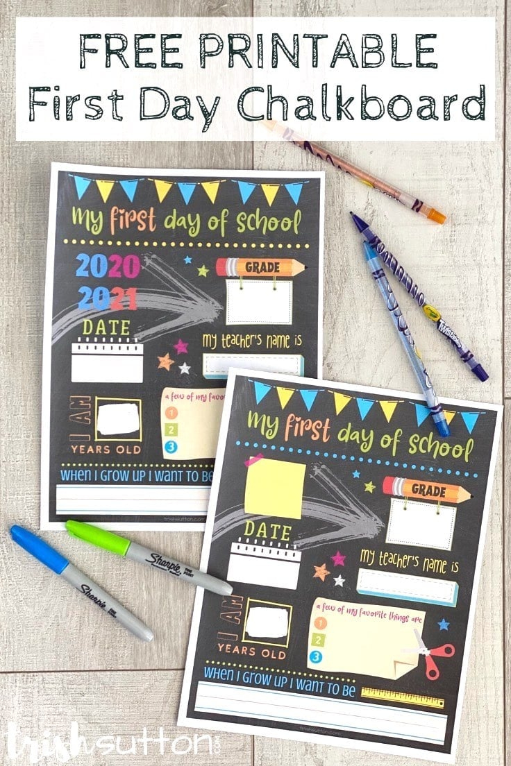 First Day Of School Chalkboard About Me Free Printable pertaining to Free First Day of School Chalkboard Printables