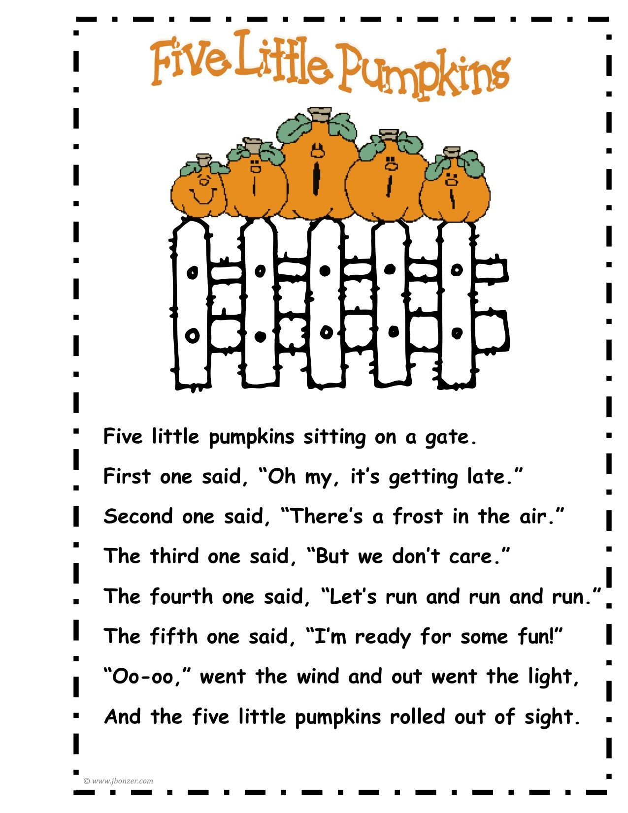 Five Little Pumpkins Printable Poem - Printable Party Favors for 5 Little Pumpkins Free Printable