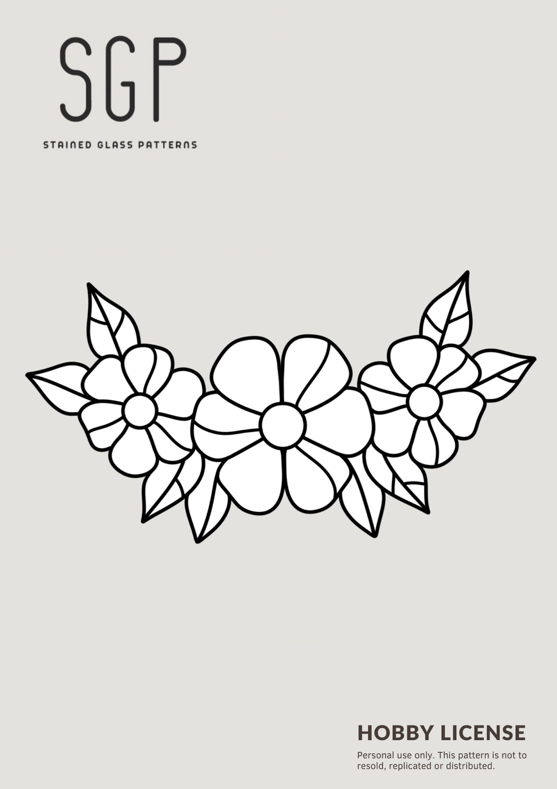 Flower Stained Glass Pattern: Boho Floral Design (Pdf Pattern) - Etsy pertaining to Printable Flower Stained Glass Patterns
