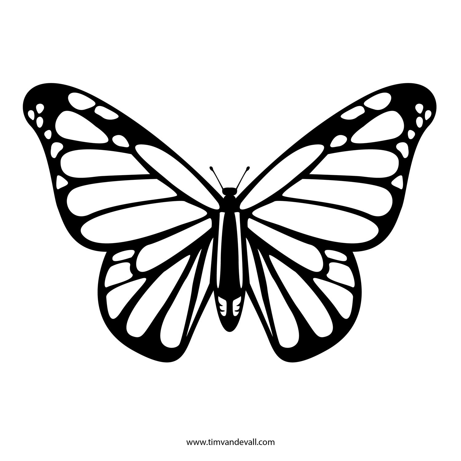 Free Butterfly Stencil | Monarch Butterfly Outline And Silhouette intended for Free Printable Butterfly Stencil Printable