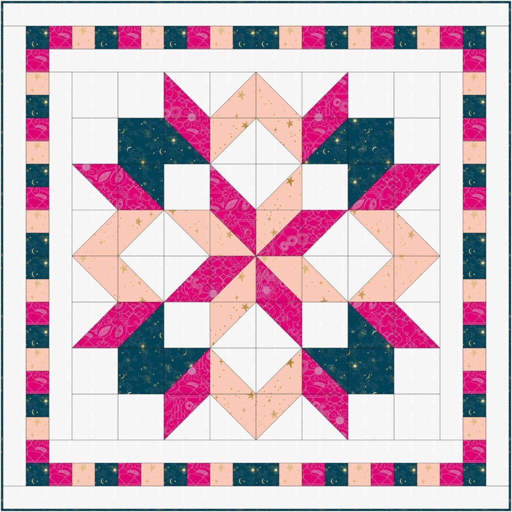 Free Carpenter Star Quilt Pattern With A Darling Border throughout Free Printable Star Quilt Patterns