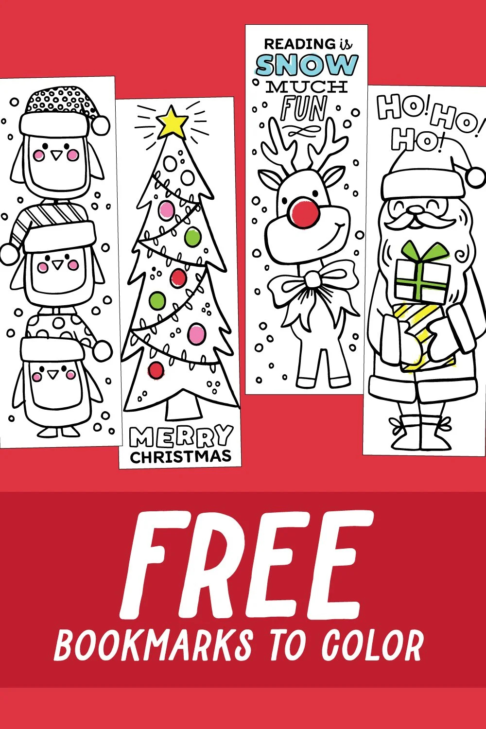 Free Christmas Coloring Bookmarks — Jessie Steury throughout Free Printable Bookmarks For Christmas
