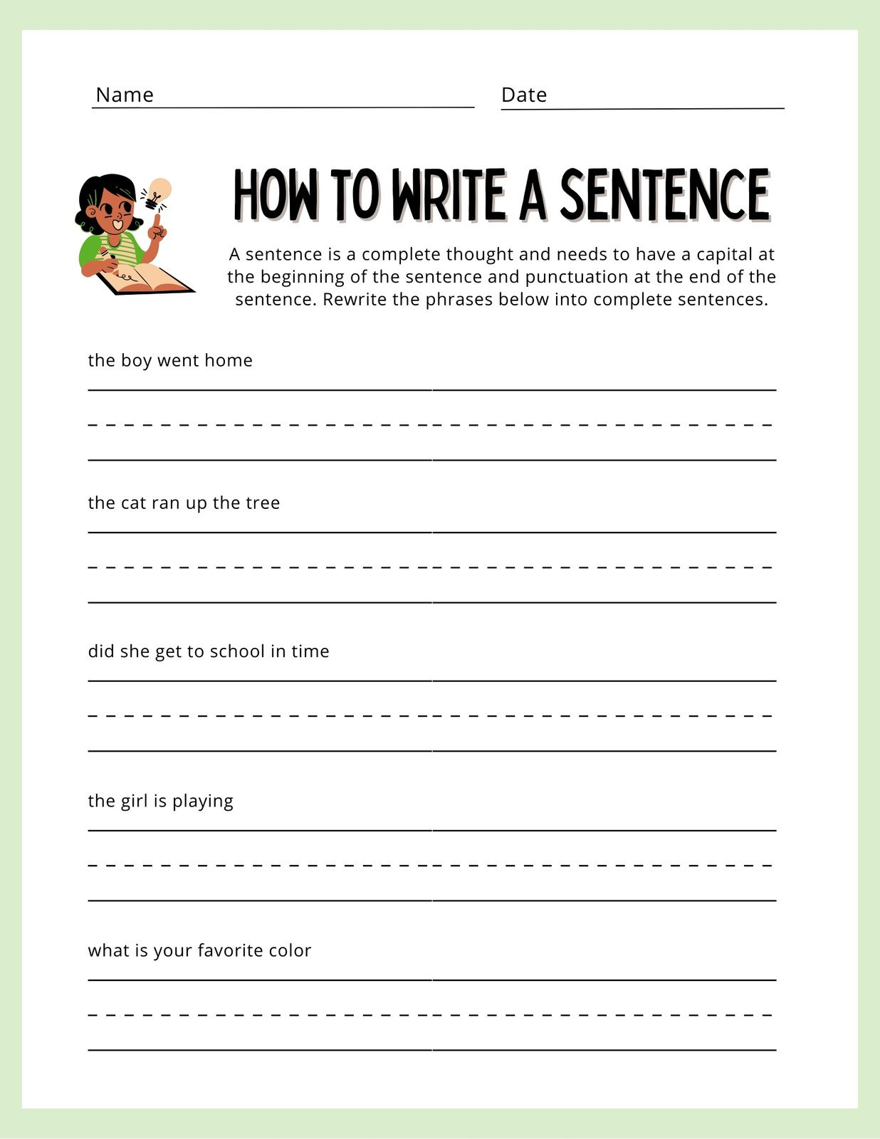 Free Custom 1St Grade Writing Worksheet Templates | Canva pertaining to 1St Grade Writing Worksheets Free Printable