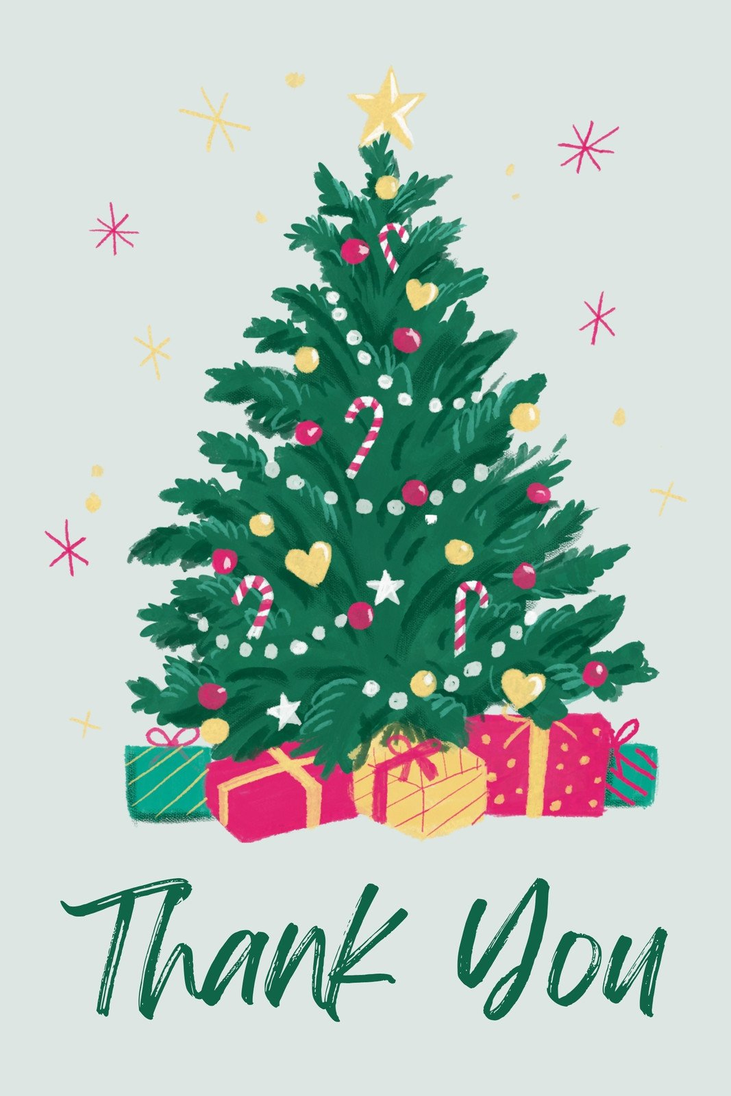 Free Custom Printable Christmas Thank You Card Templates | Canva inside Printable Holiday Thank You Cards