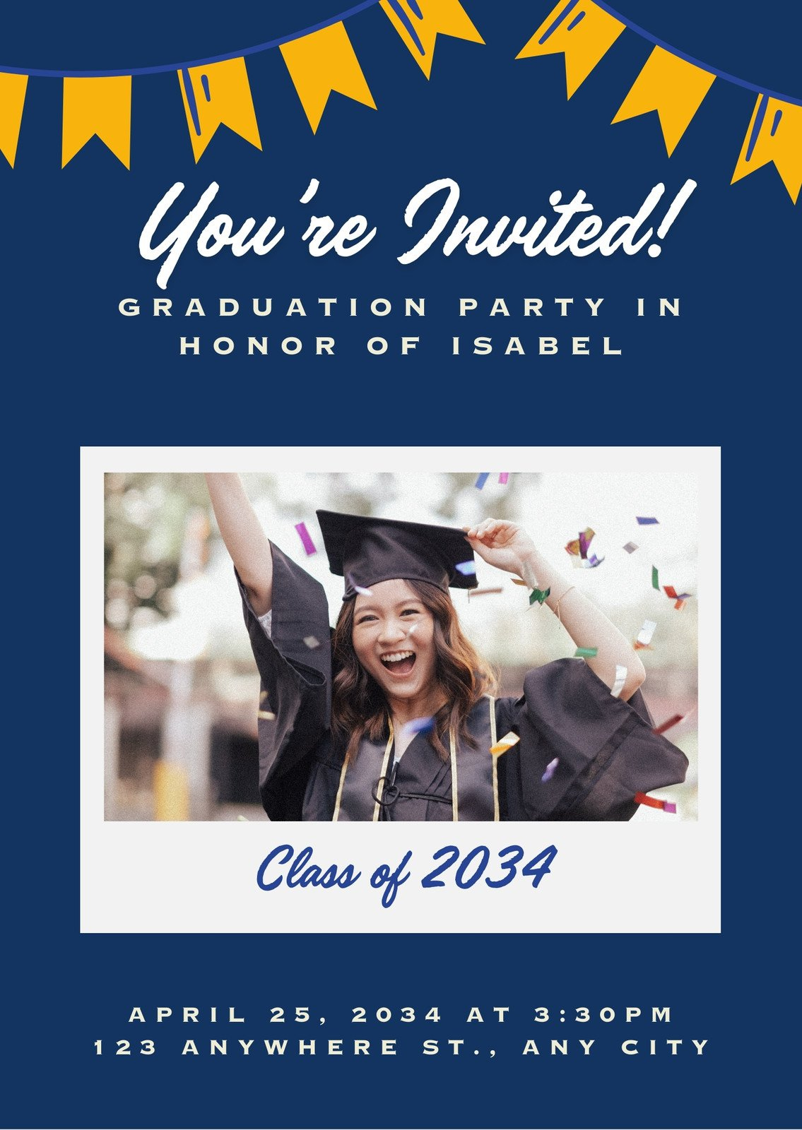 Free, Custom Printable Graduation Announcement Templates | Canva pertaining to Graduation Announcements Free Templates Printable