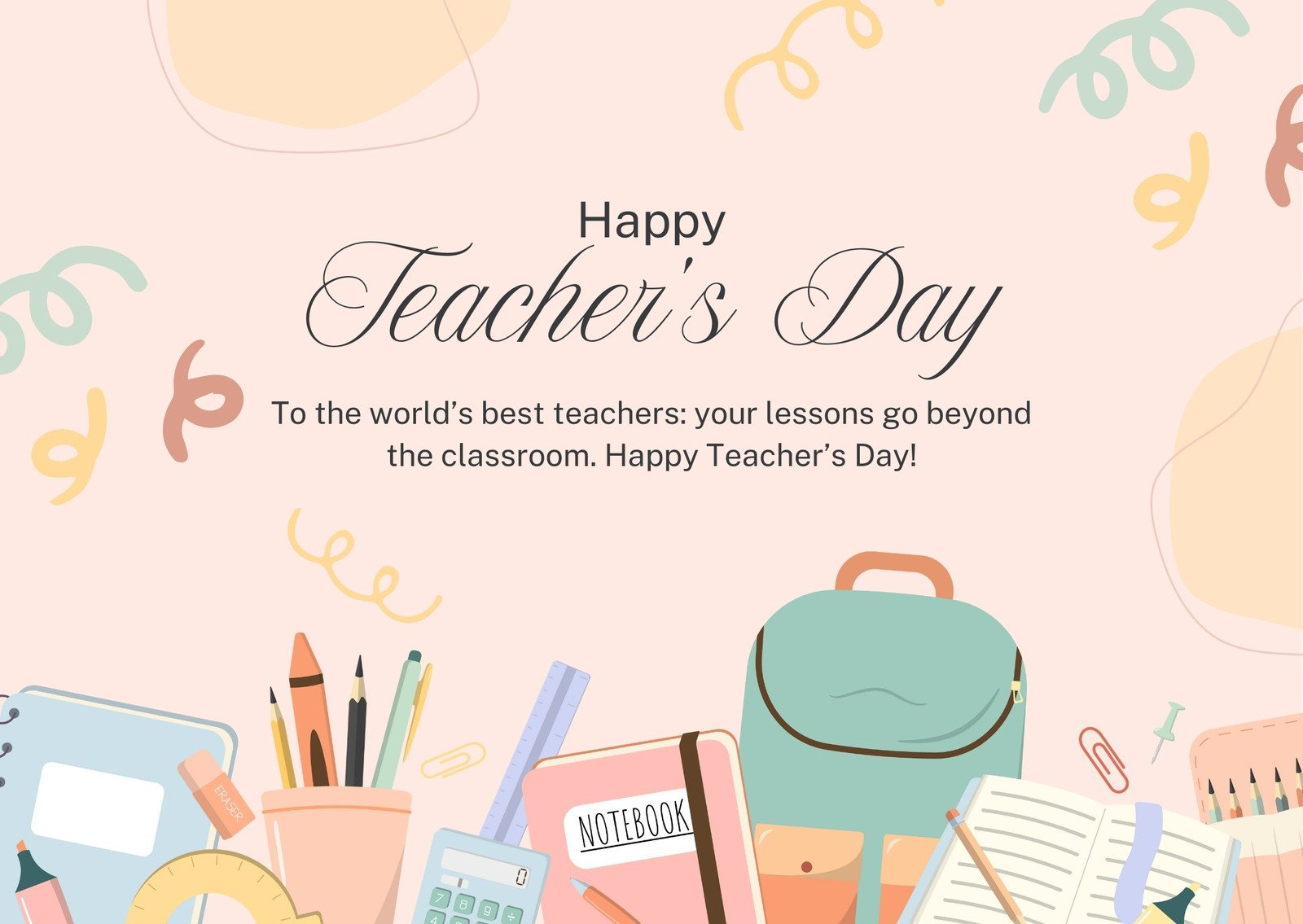 Free Custom Printable Teacher&amp;#039;S Day Card Templates | Canva intended for Free Printable Teachers Day Card