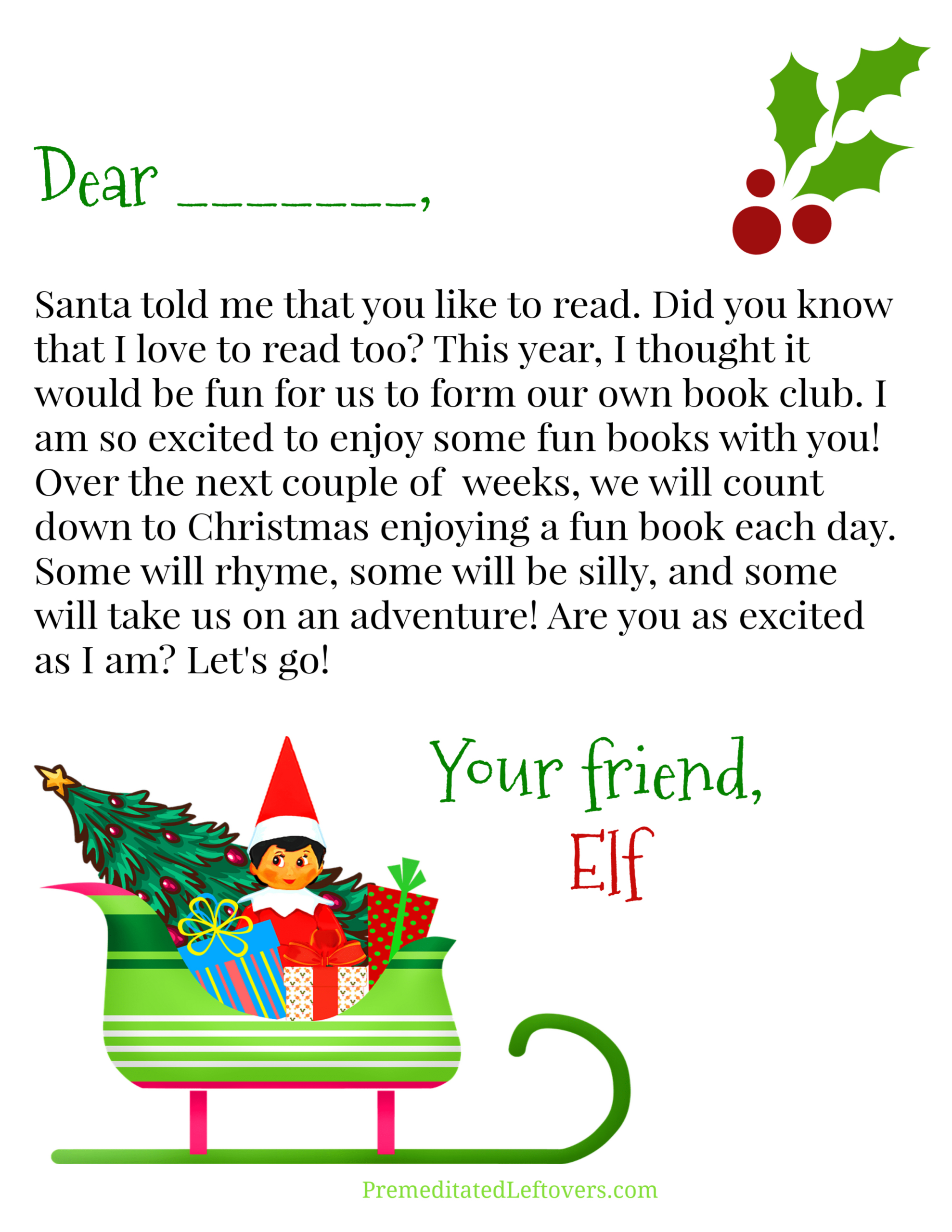 Free Elf On The Shelf Printables - Premeditated Leftovers™ with regard to Elf on a Shelf Printable Book