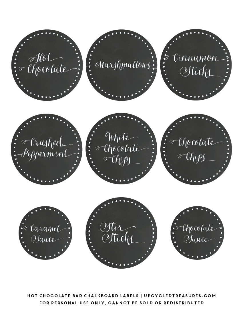 Free Hot Chocolate Bar Labels | Mountain Modern Life % inside Free Printable Hot Chocolate Bar Labels