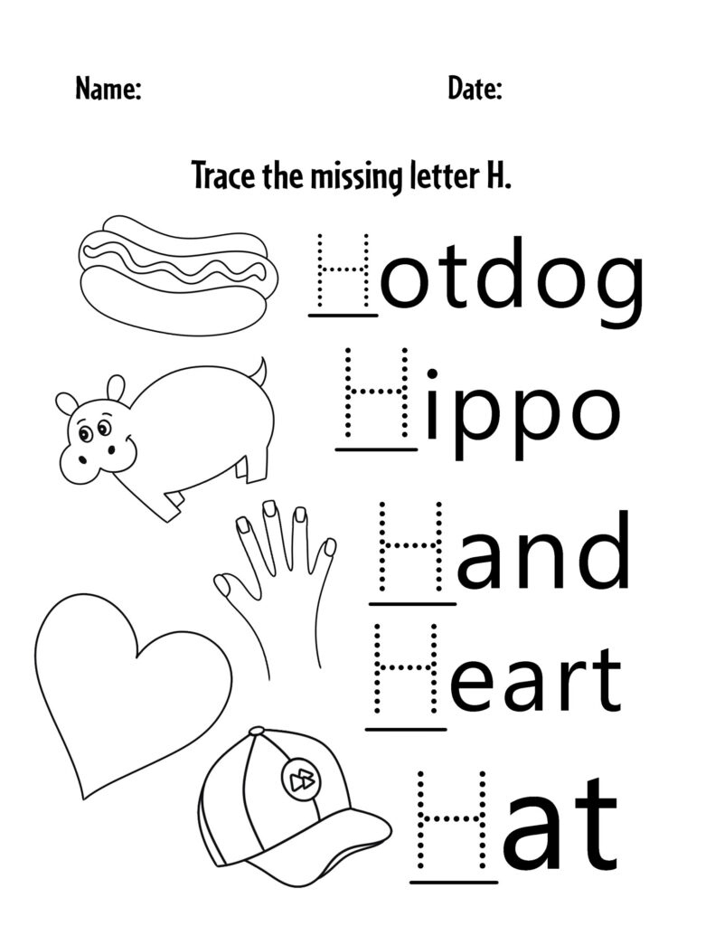 Free Letter H Worksheets For Preschool ⋆ The Hollydog Blog within Letter H Worksheets Free Printables