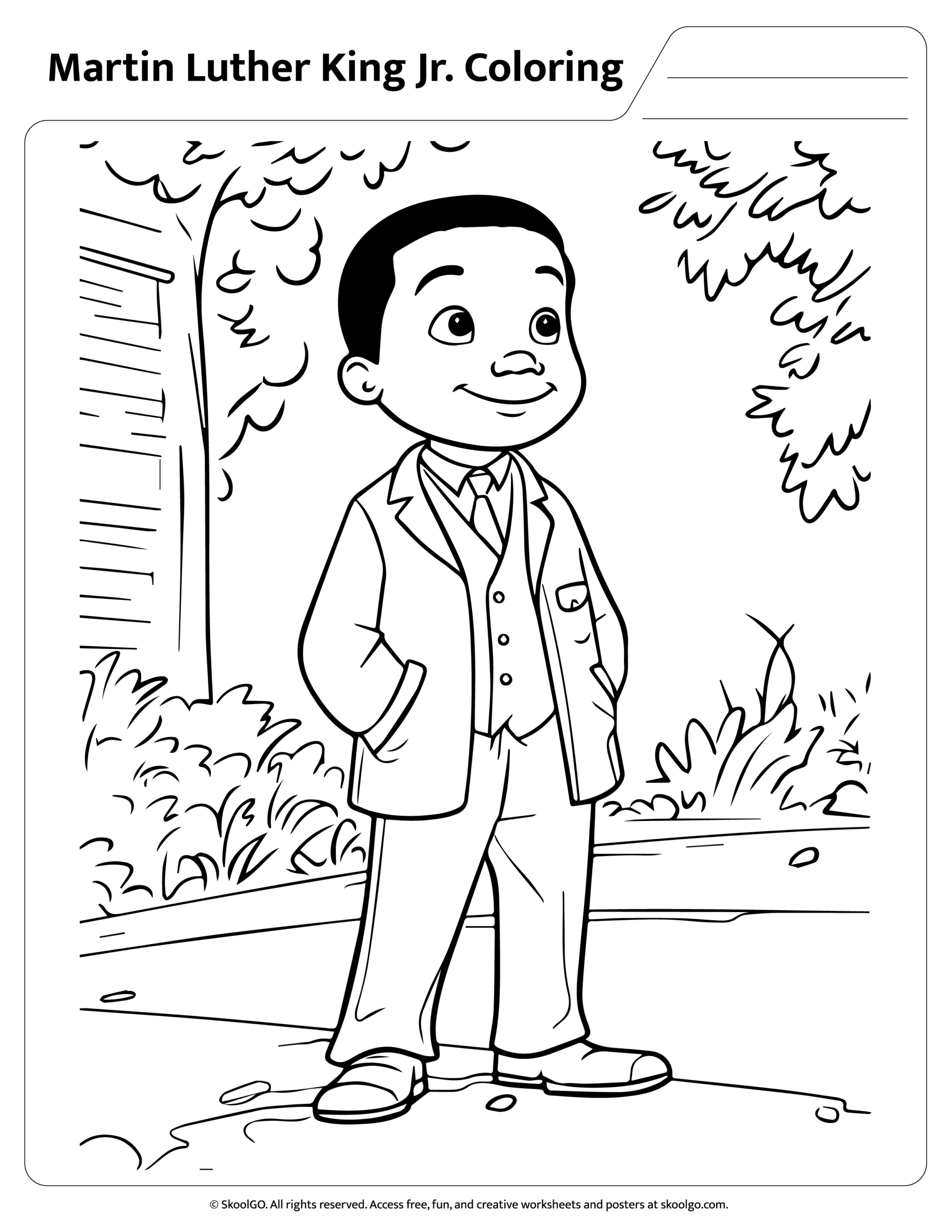 Free Martin Luther King Jr. Coloring Page For Kids for Free Printable Martin Luther King Jr Worksheets For Kindergarten