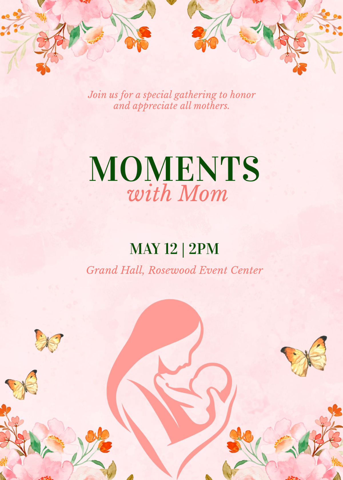 Free Mothers Day Invitation 2025 Templates To Edit Online in Free Printable Mothers Day Invitation Templates