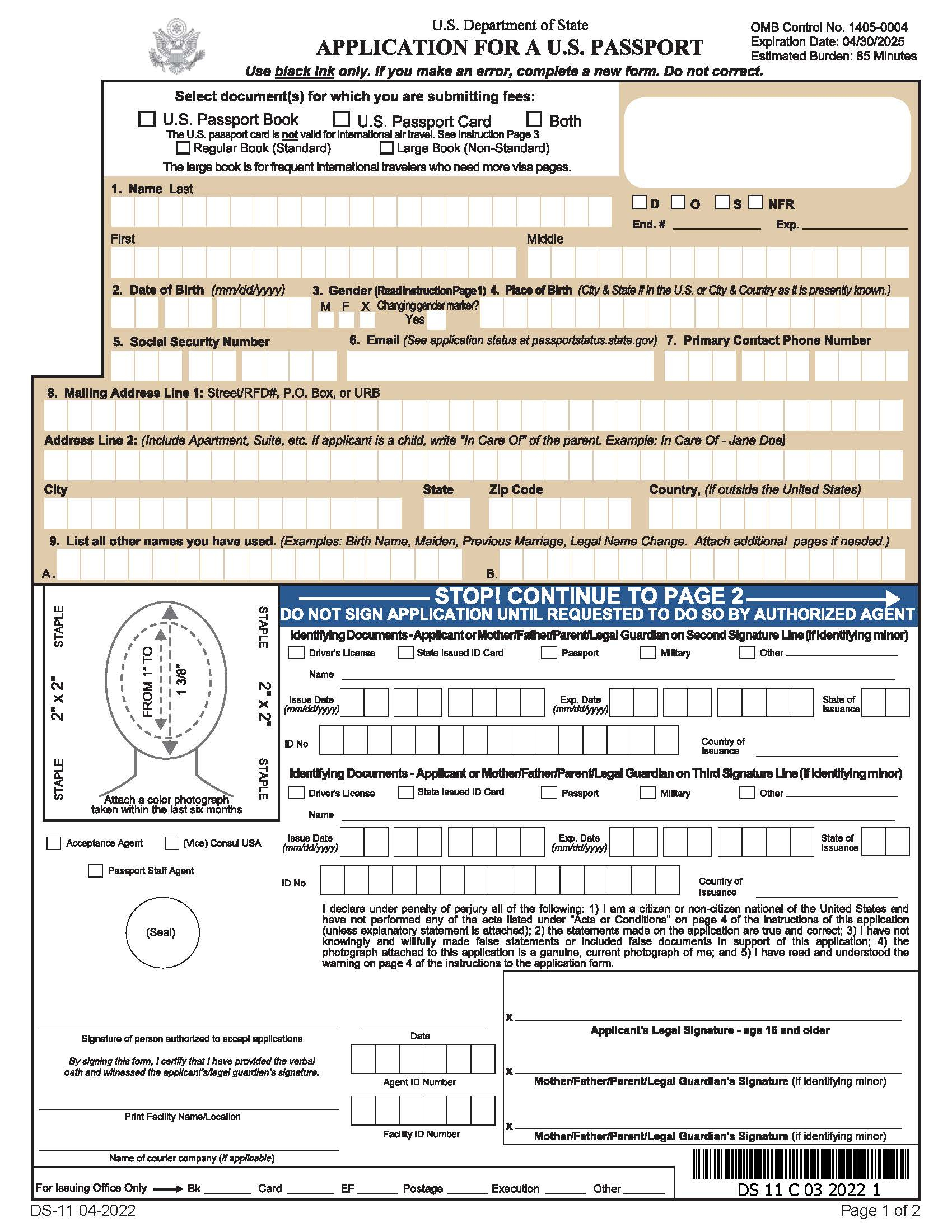 Free Passport Application (Form Ds-11) | Apply For A New Passport throughout Us Passport Application Form Printable