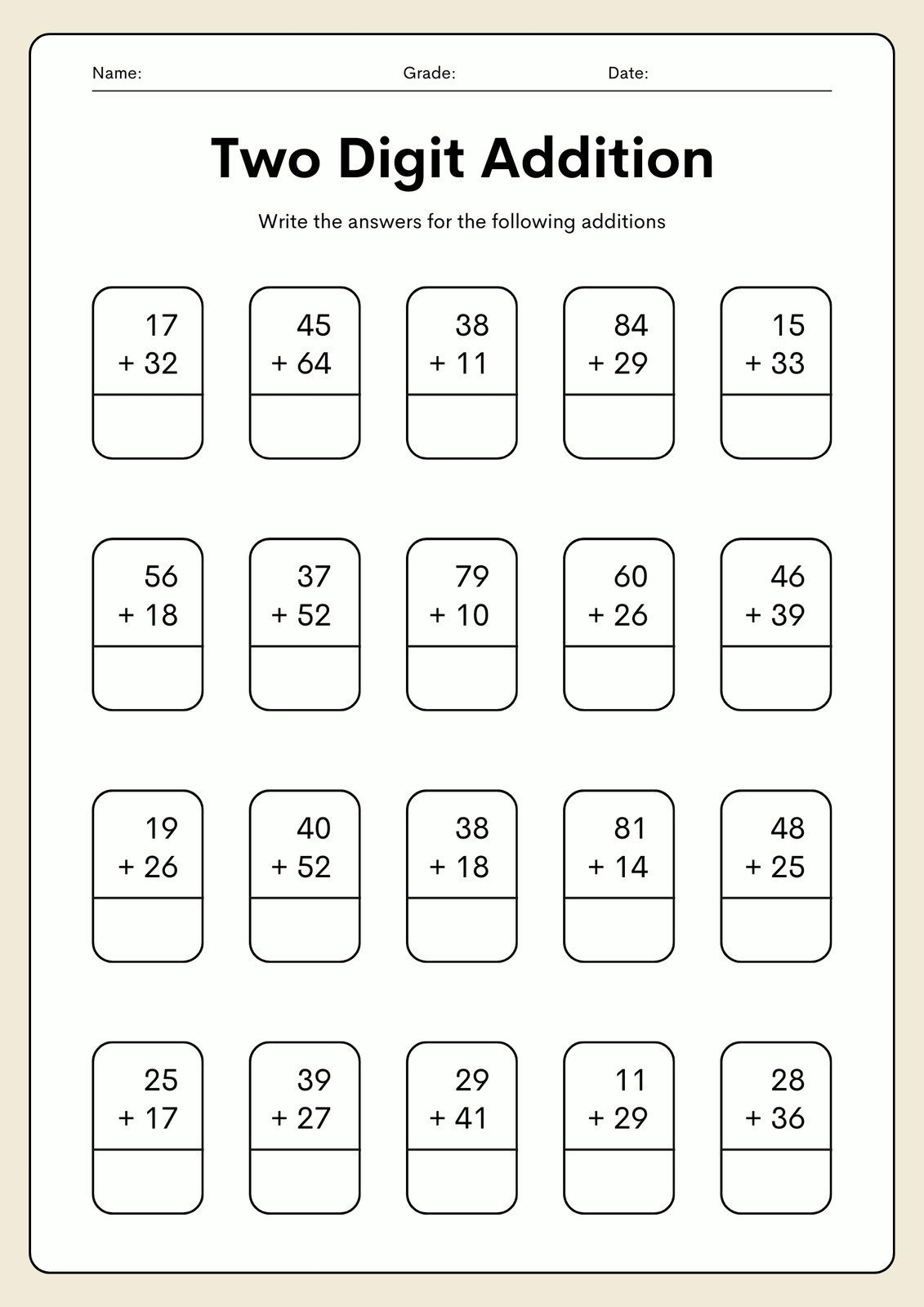 Free Printable 2Nd Grade Math Worksheets | Canva with regard to Printable 2Nd Grade Math Worksheets
