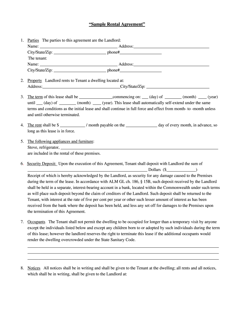 Free Printable Basic Rental Agreement: Fill Out &amp;amp; Sign Online | Dochub inside Blank Free Printable Basic Rental Agreement
