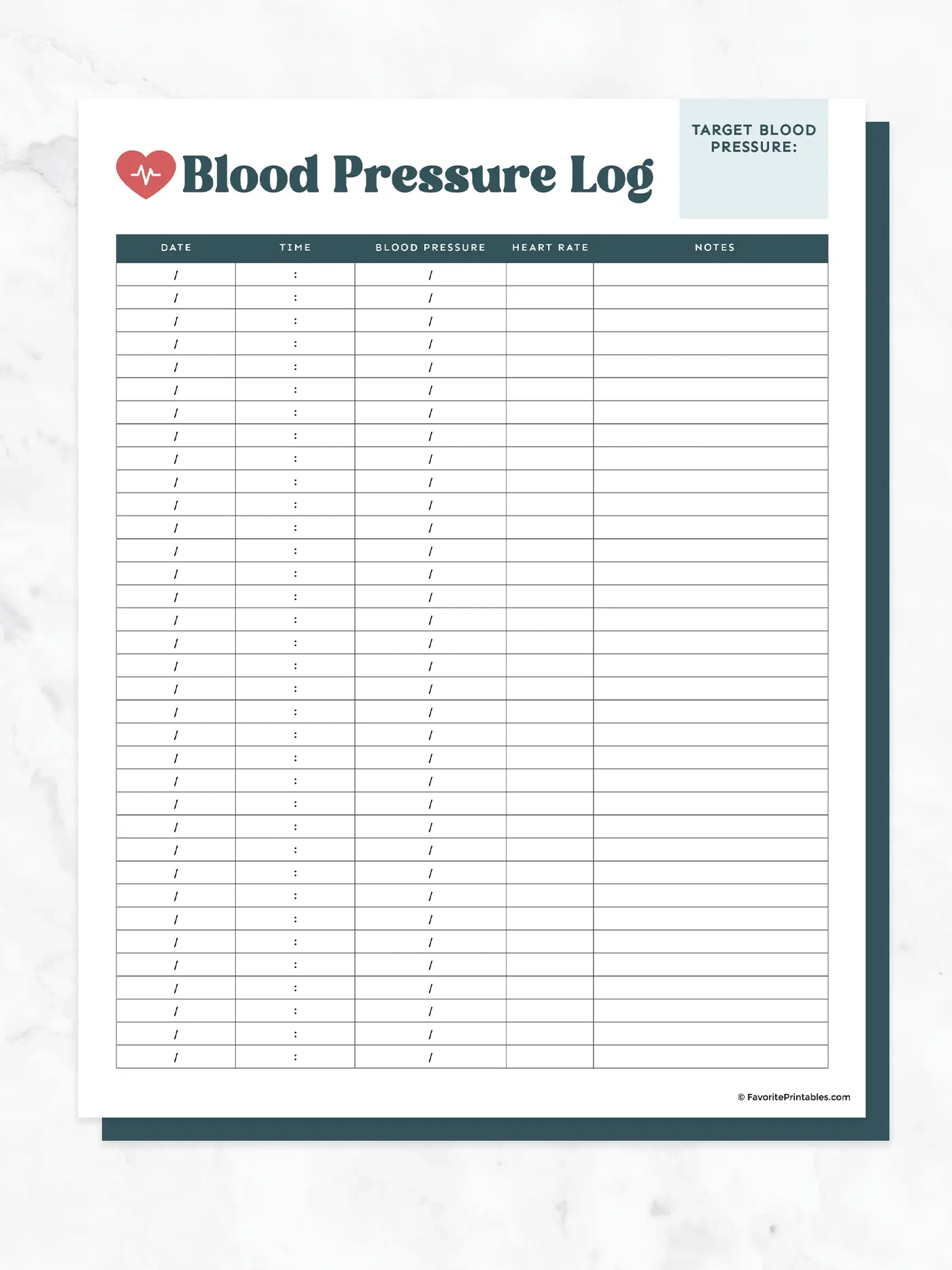 Free Printable Blood Pressure Log - Favorite Printables with regard to Blood Pressure Chart Free Printable