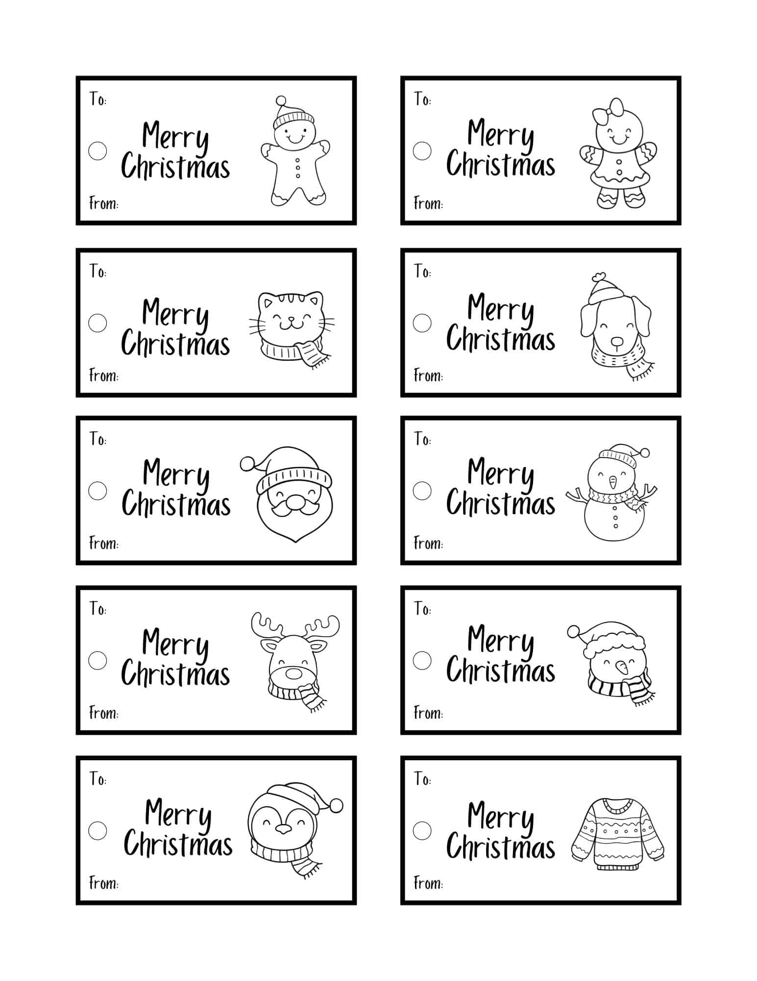 Free Printable Christmas Gift Tags | Parties Made Personal pertaining to Free Printable Christmas Tags Black and White