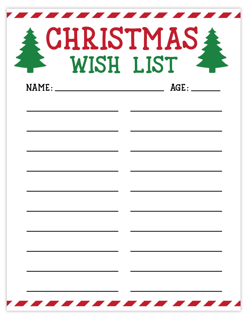 Free Printable Christmas List | Wish List For Kids - Pjs And Paint pertaining to Free Printable Christmas List