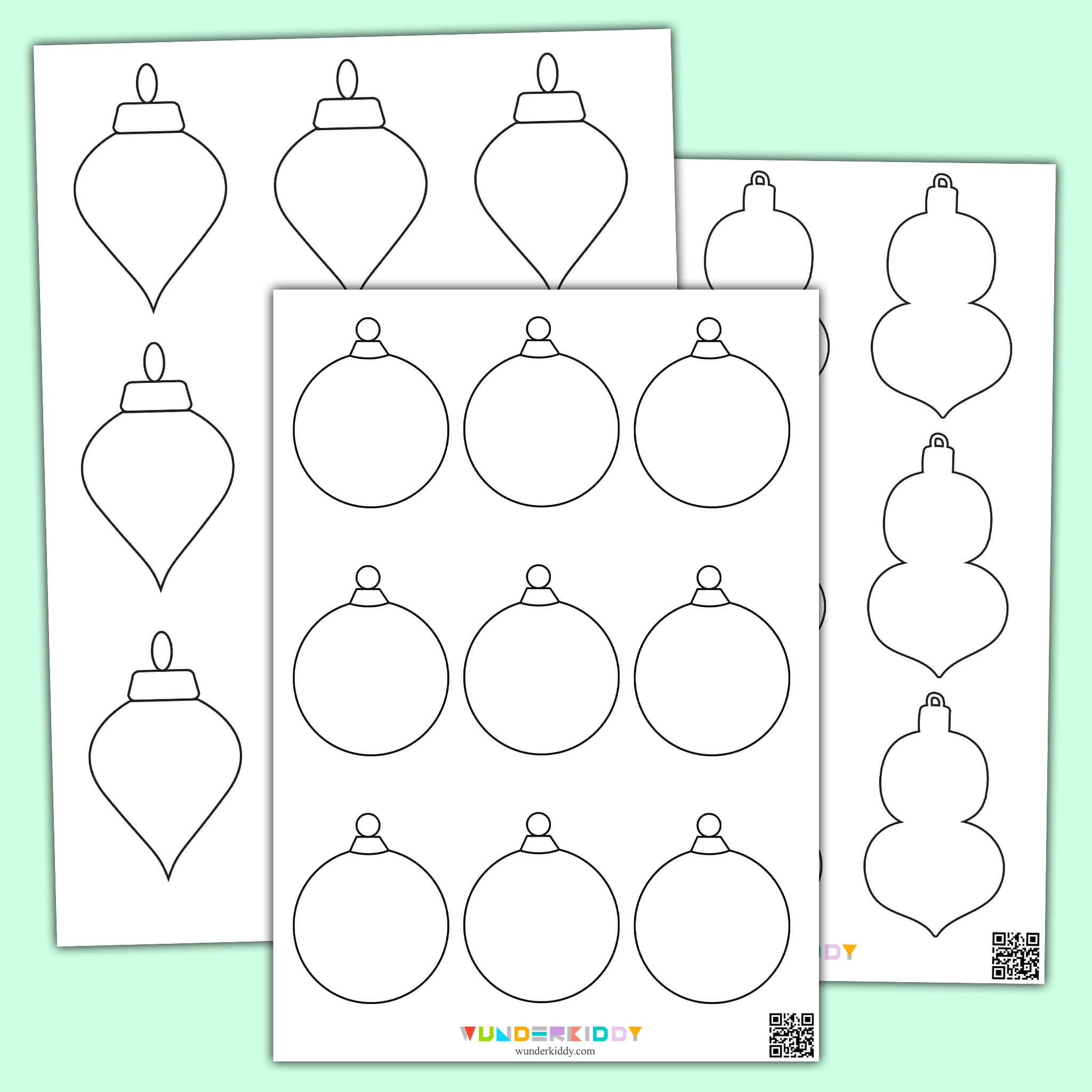 Free Printable Christmas Tree Ornament Craft Templates Pdf for Free Printable Templates For Christmas Ornaments