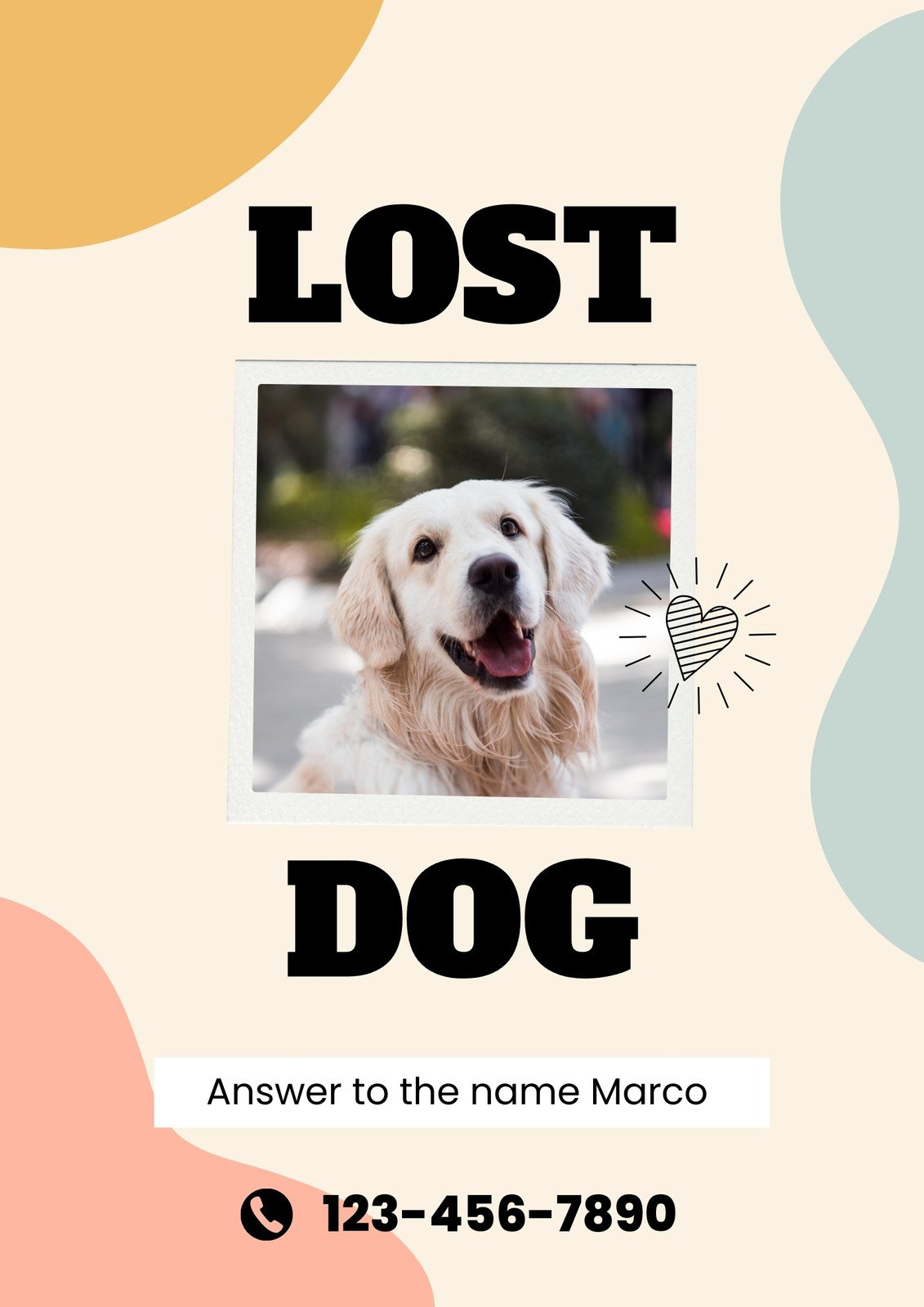 Free, Printable, Customizable Lost Dog Flyer Templates | Canva for Printable Lost Dog Poster Template