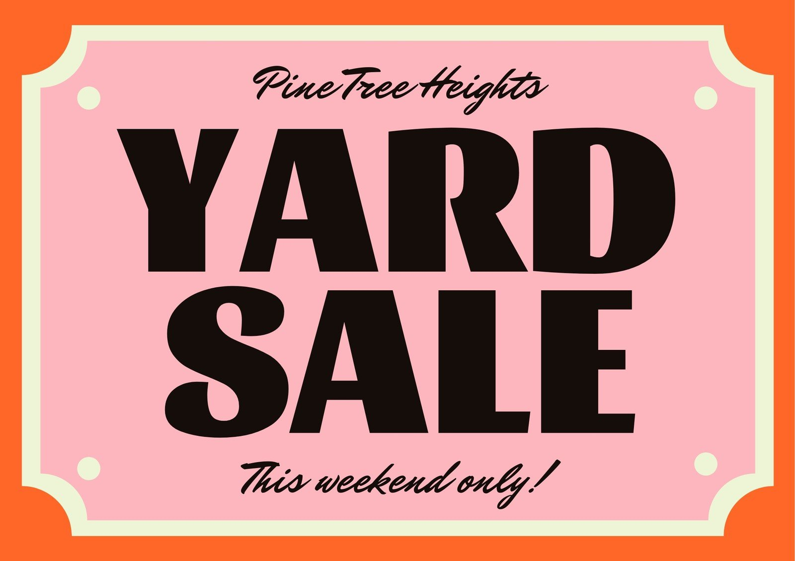 Free Printable, Customizable Yard Sale Sign Templates | Canva inside Free Printable Yard Sale Sign