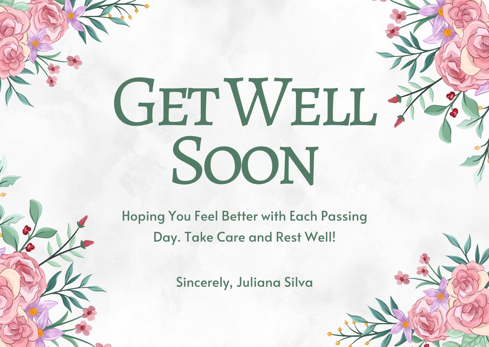 Free, Printable, Editable Get Well Soon Card Templates | Canva intended for Get Well Soon Printable Card