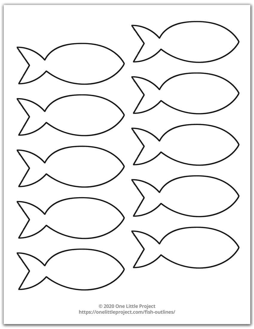 Free Printable Fish Outline Pages | Fish Templates - One Little with Full Page Fish Template Printable