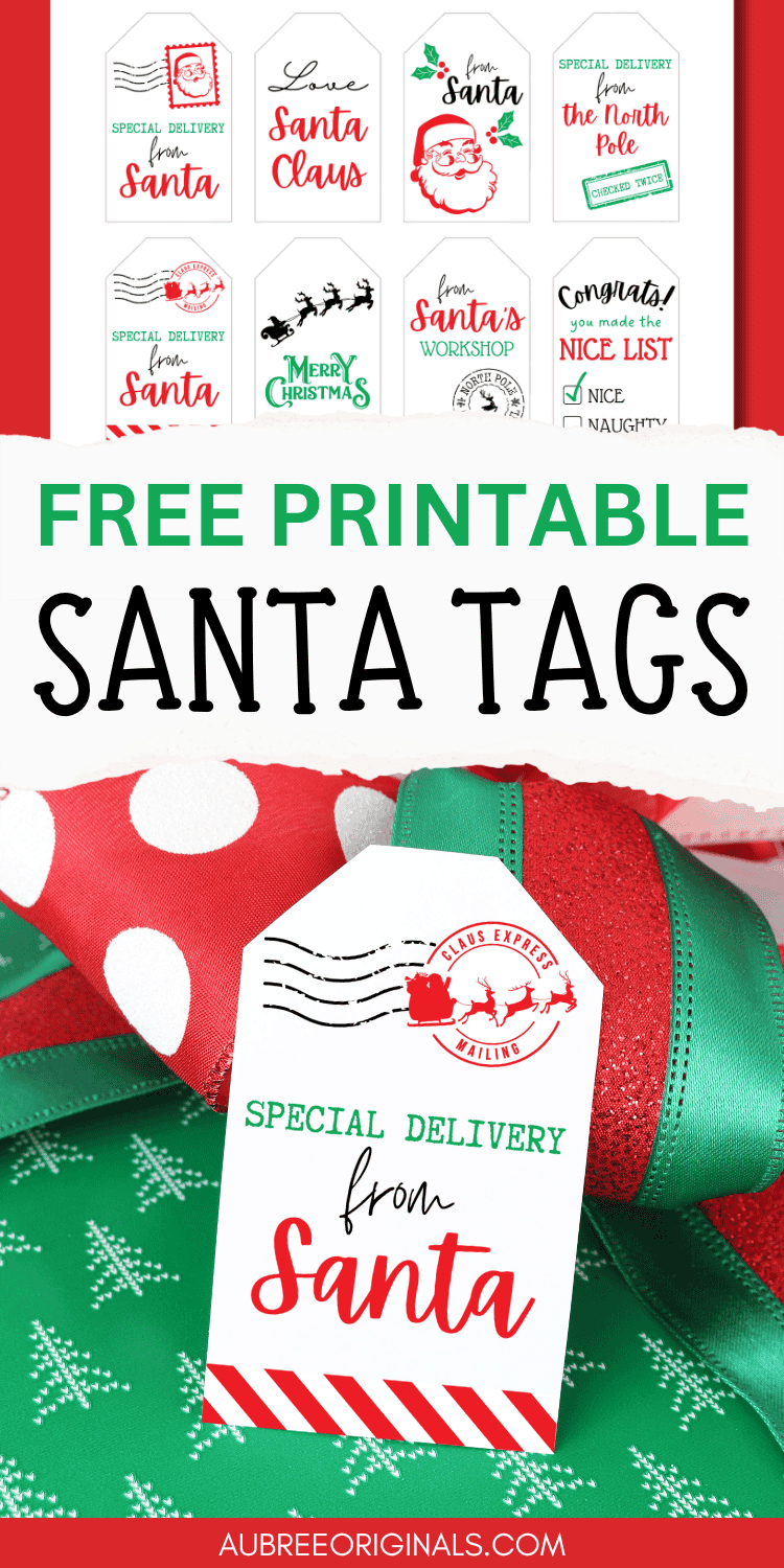 Free Printable &amp;quot;From Santa&amp;quot; Gift Tags For Christmas - Aubree Originals inside Secret Santa Tags Free Printable