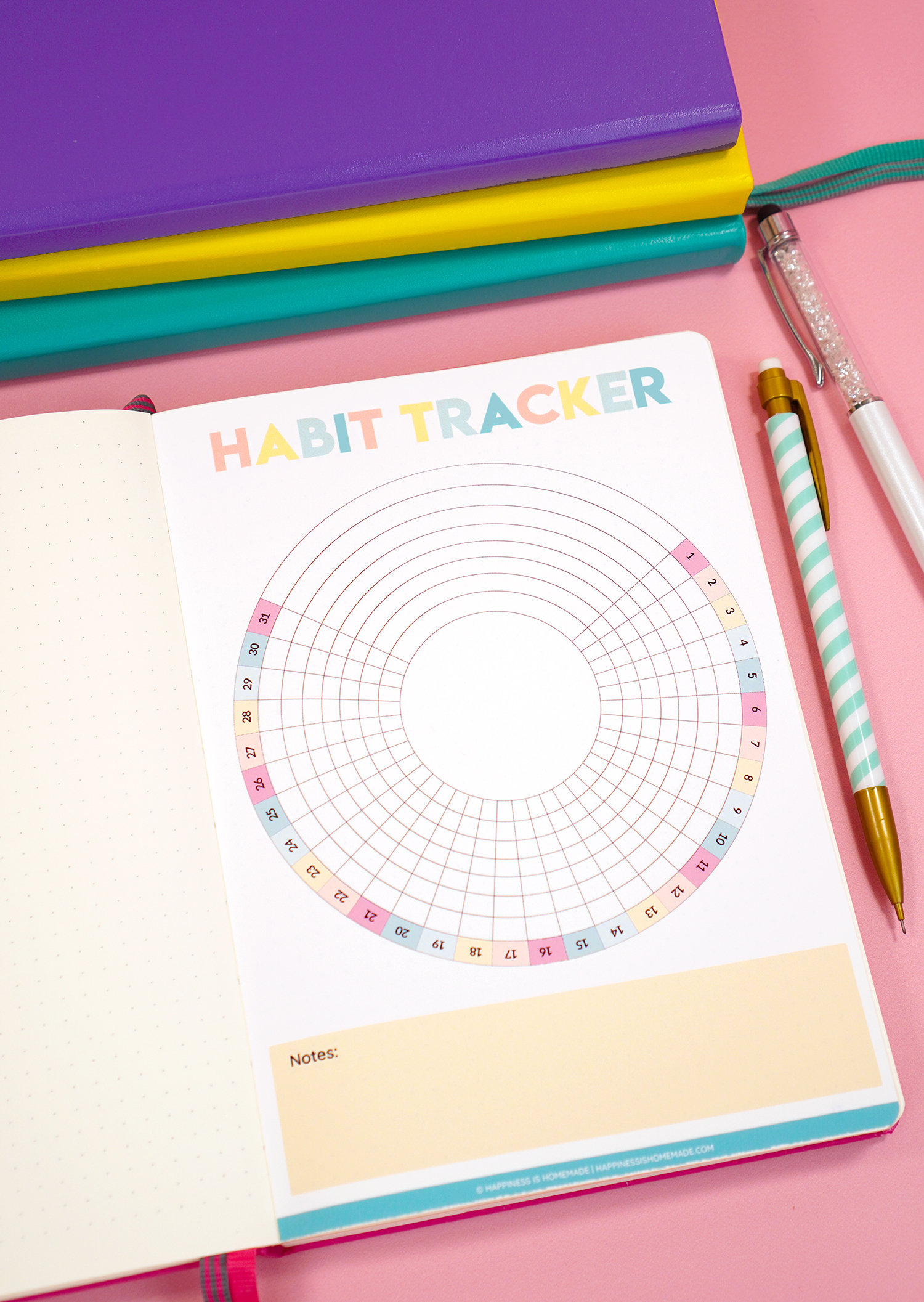 Free Printable Habit Tracker - Happiness Is Homemade in Habit Tracker Printable Bullet Journal