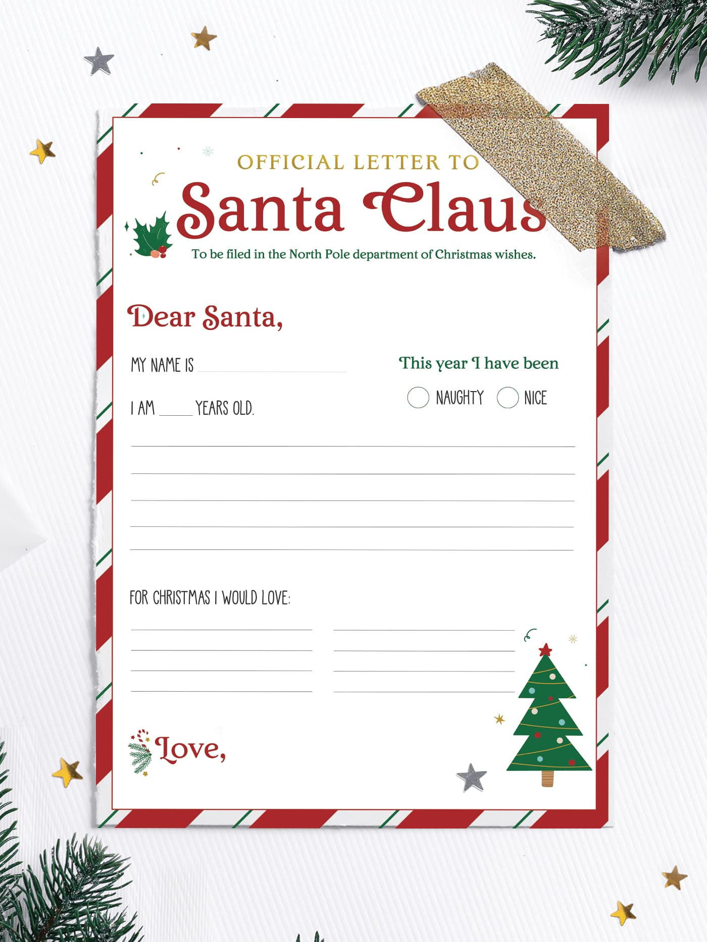 Free Printable Letter To Santa Template - Favorite Printables throughout Letter to Santa Template Free Printable