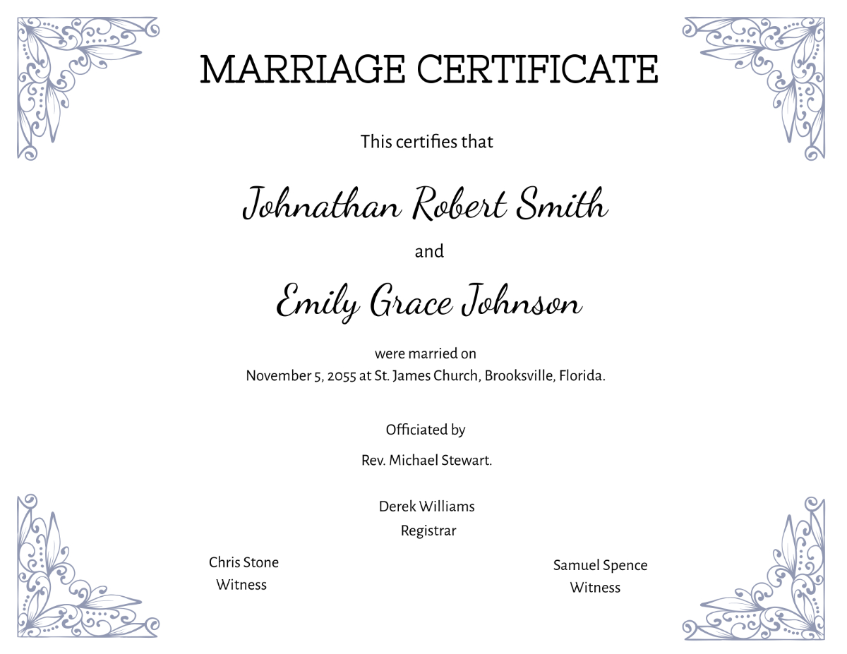 Free Printable Marriage Certificate Templates To Customize Online pertaining to Free Printable Marriage Certificate with Witnesses