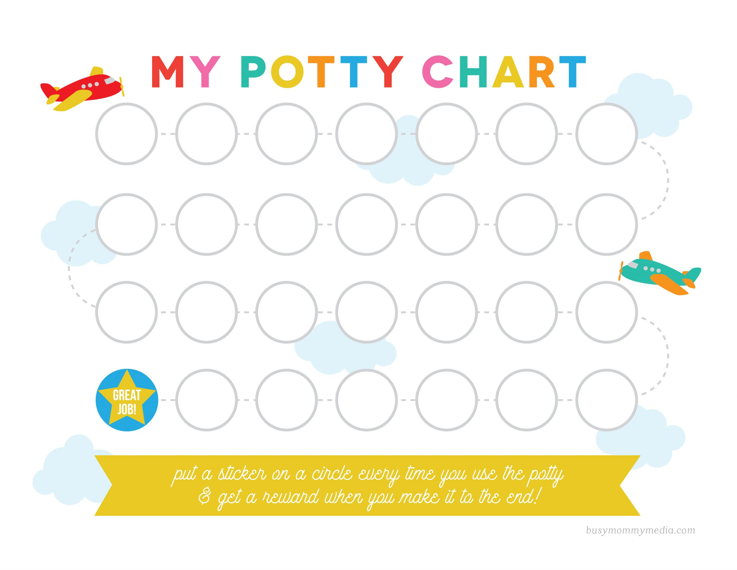 Free Printable Potty Training Chart intended for Potty Training Charts Printable Free