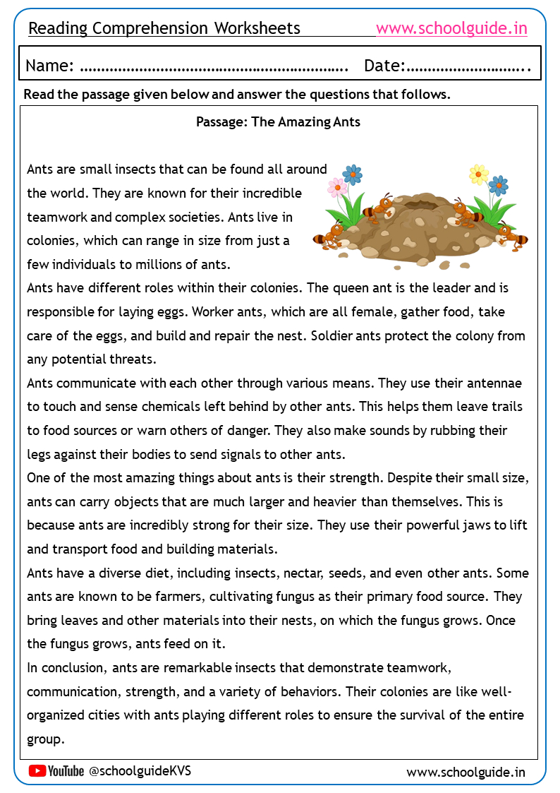 Free Printable Reading Comprehension Worksheets throughout Reading Comprehension Worksheets Free Printable