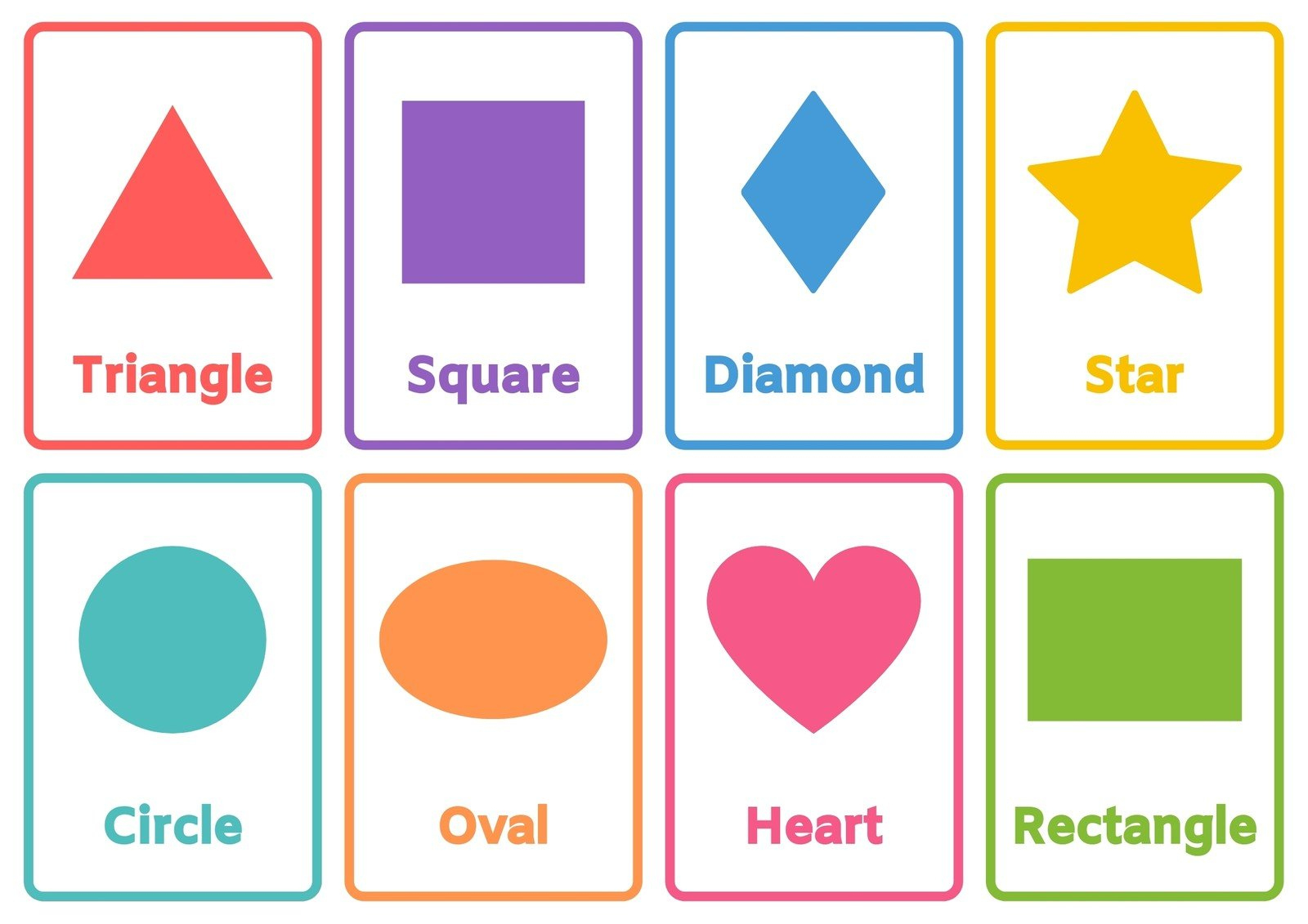 Free Printable Shapes Flashcards Templates | Canva inside Free Printable Shapes For Preschool