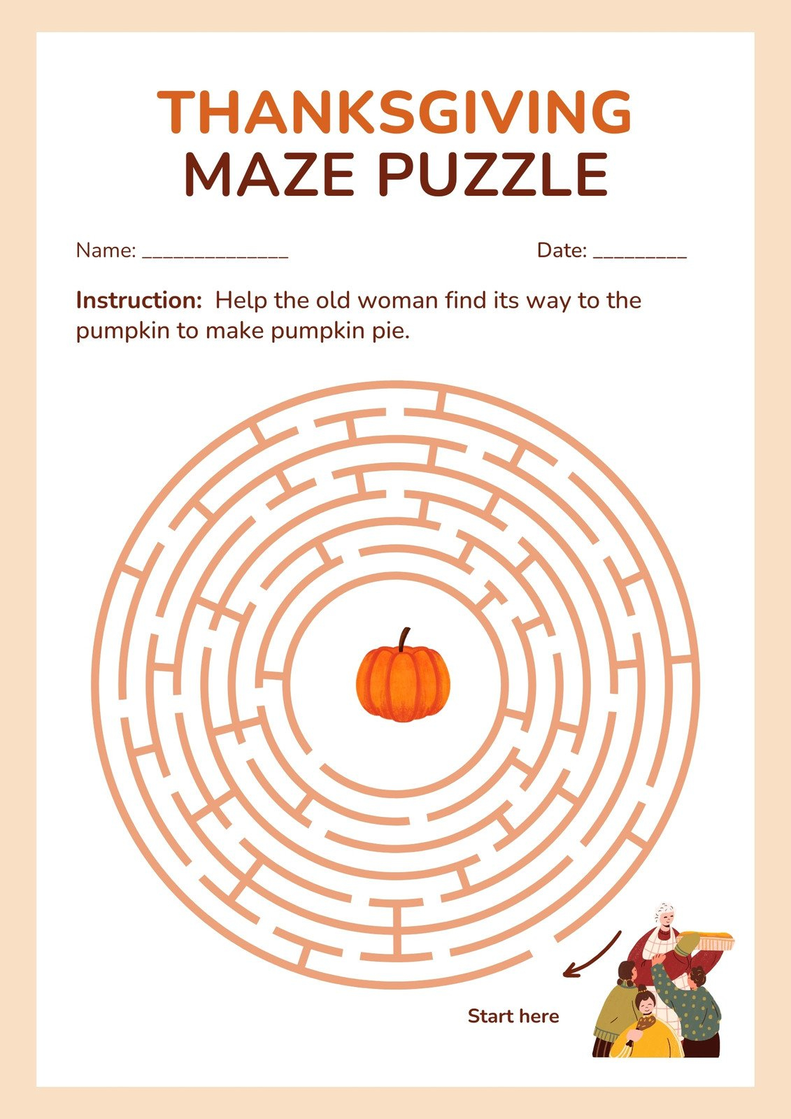 Free Printable Thanksgiving Worksheet Templates | Canva in Free Printables For Thanksgiving Worksheets