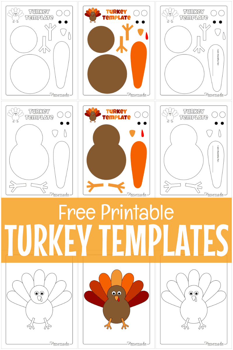 Free Printable Turkey Template For Thanksgiving Crafts with regard to Free Printable Turkey Template