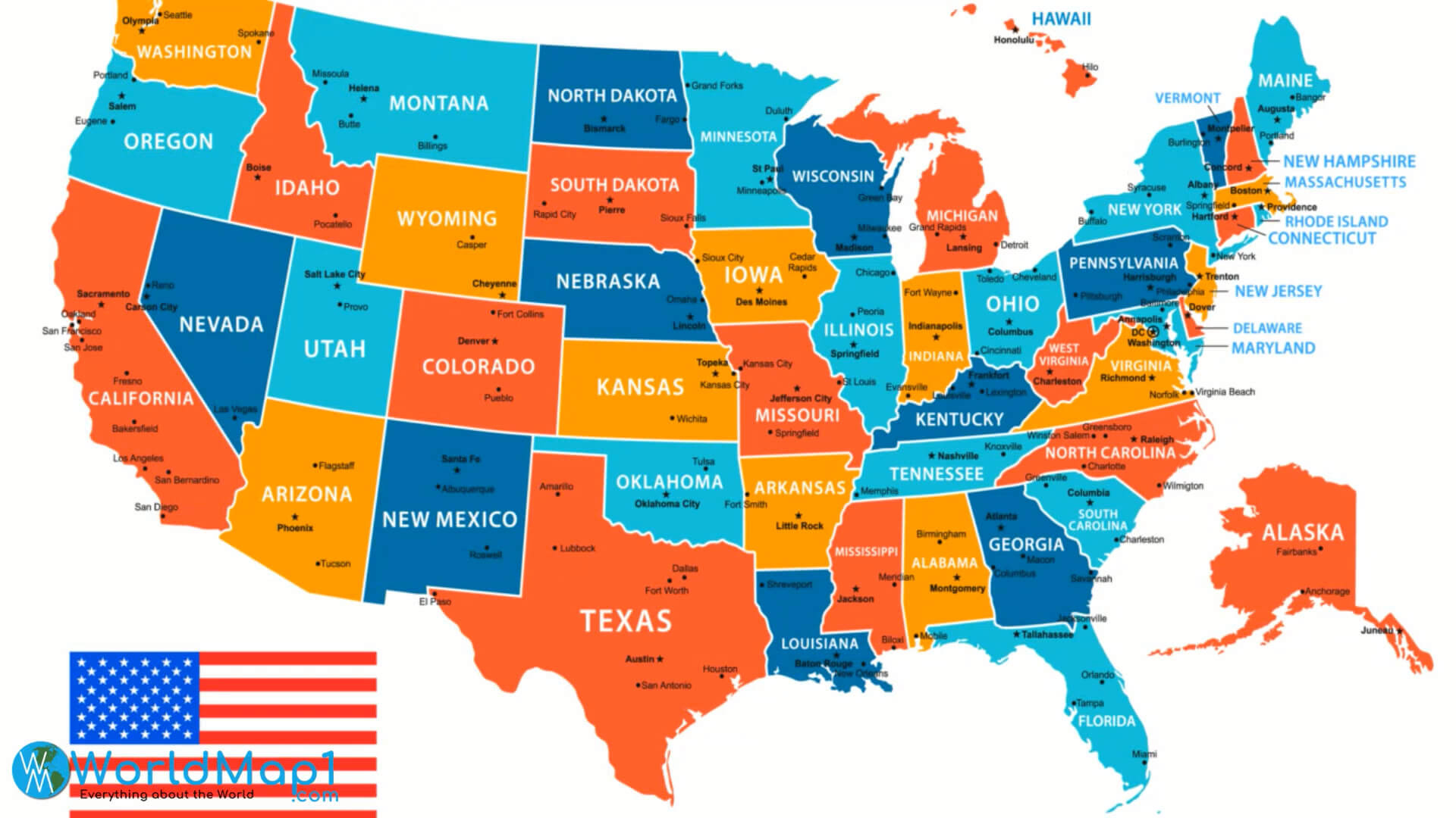 Free Printable United States Map With States for Free Printable Us States Map