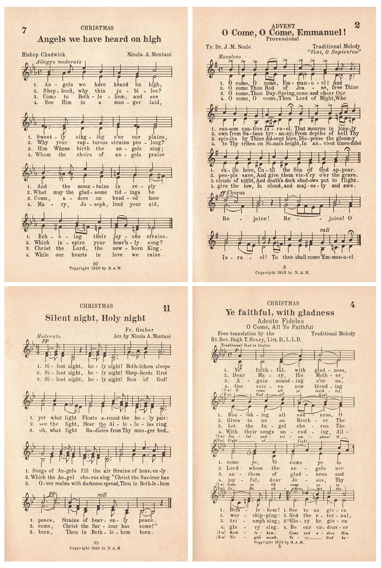 Free Printable Vintage Christmas Sheet Music Hymns • Rose Clearfield with regard to Free Printable Christmas Music Sheets Lyrics