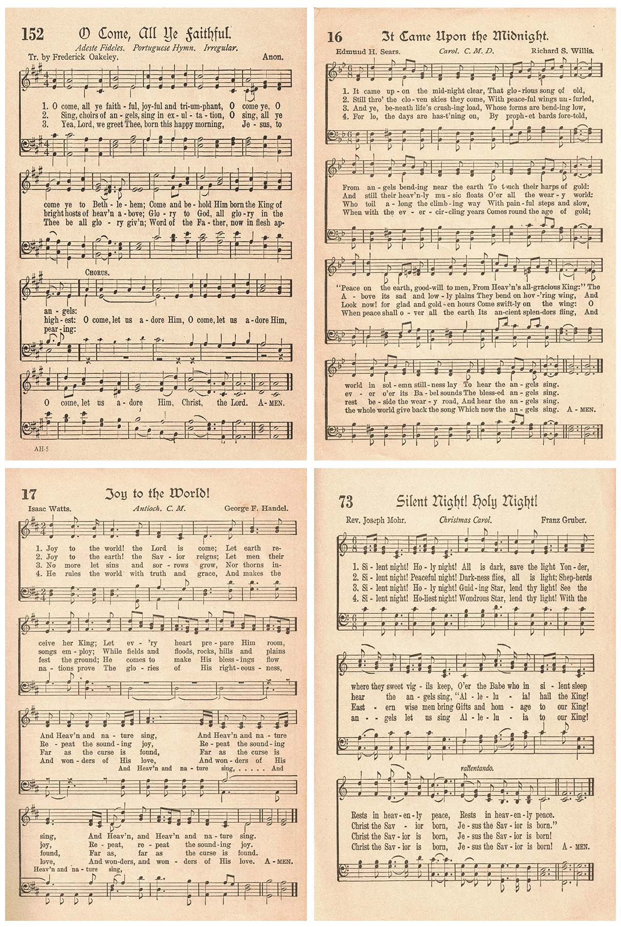 Free Printable Vintage Christmas Sheet Music Hymns • Rose Clearfield within Free Printable Christmas Music Sheets Lyrics