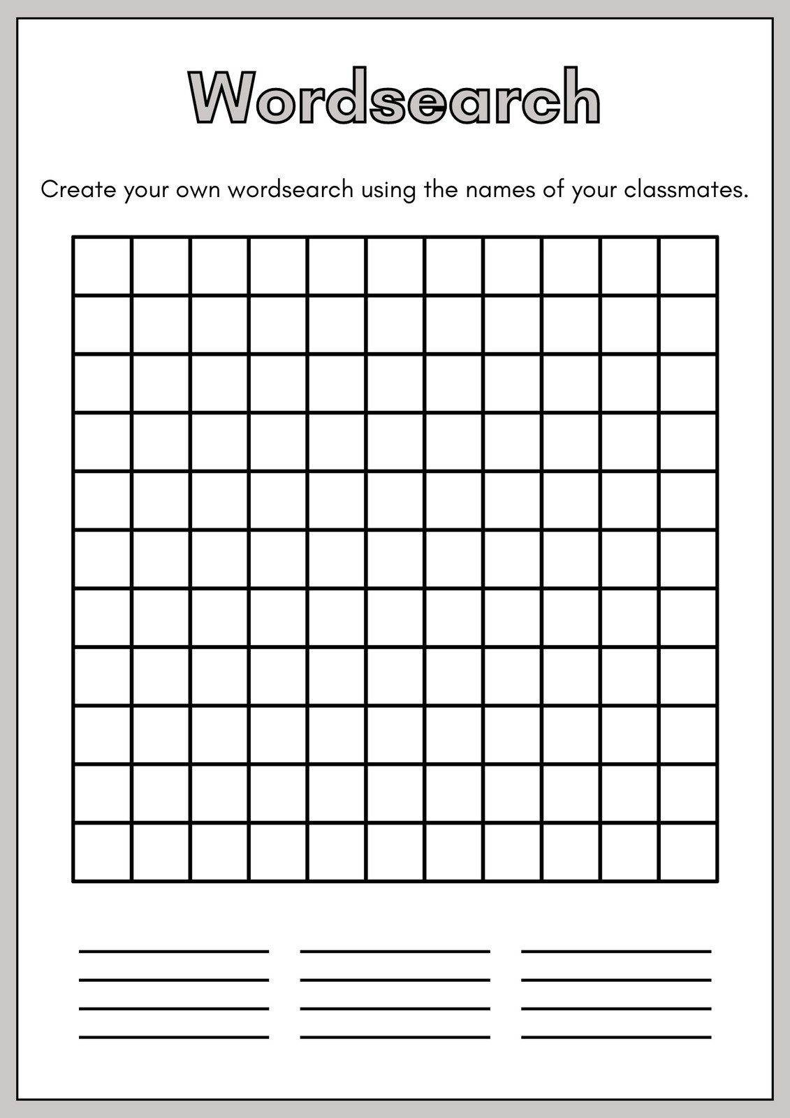 Free Printable Word Search Worksheet Templates | Canva throughout Create A Word Search Printable