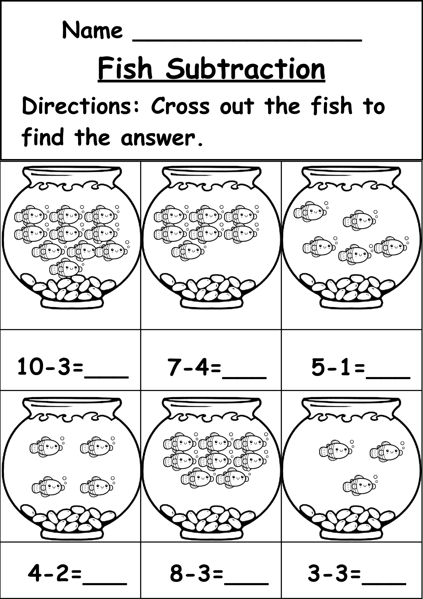 Free Subtraction Worksheets For Kindergarten with Subtraction Worksheets For Kindergarten Free Printables