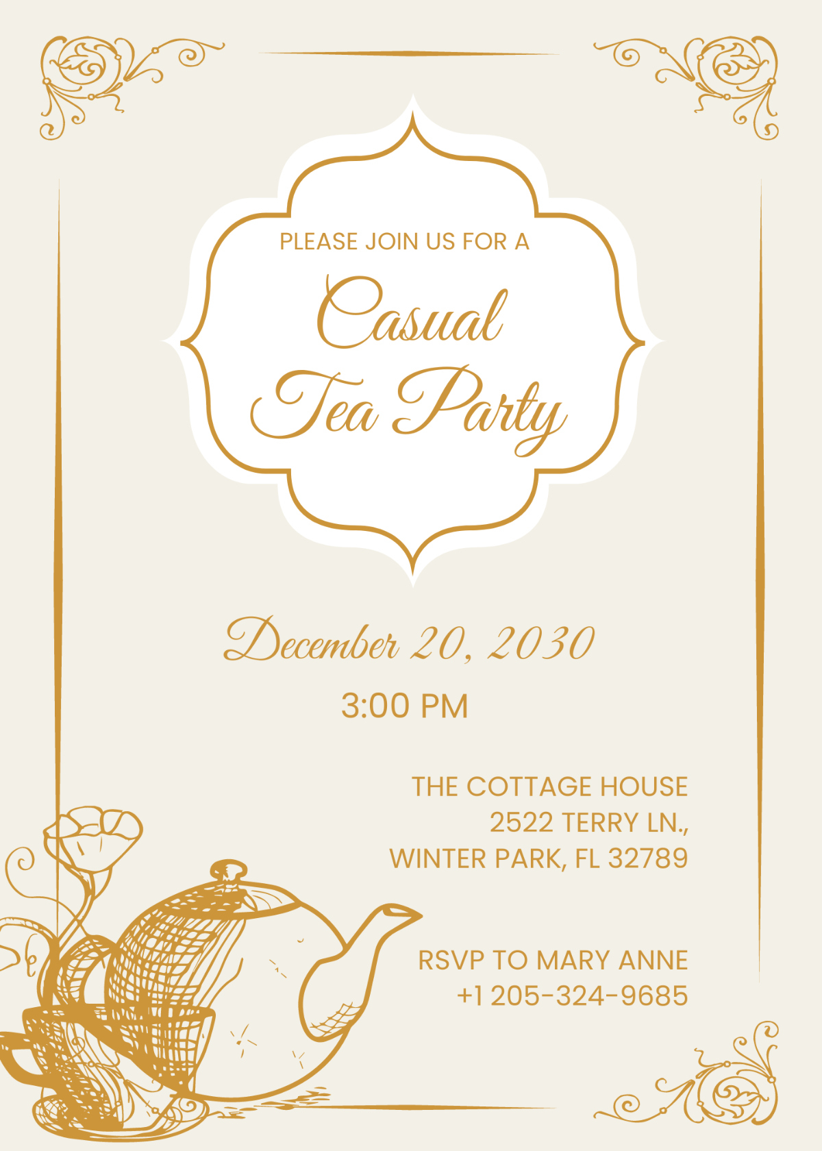 Free Tea Party Invitation Templates, Editable And Printable with Free Tea Party Invitation Printables