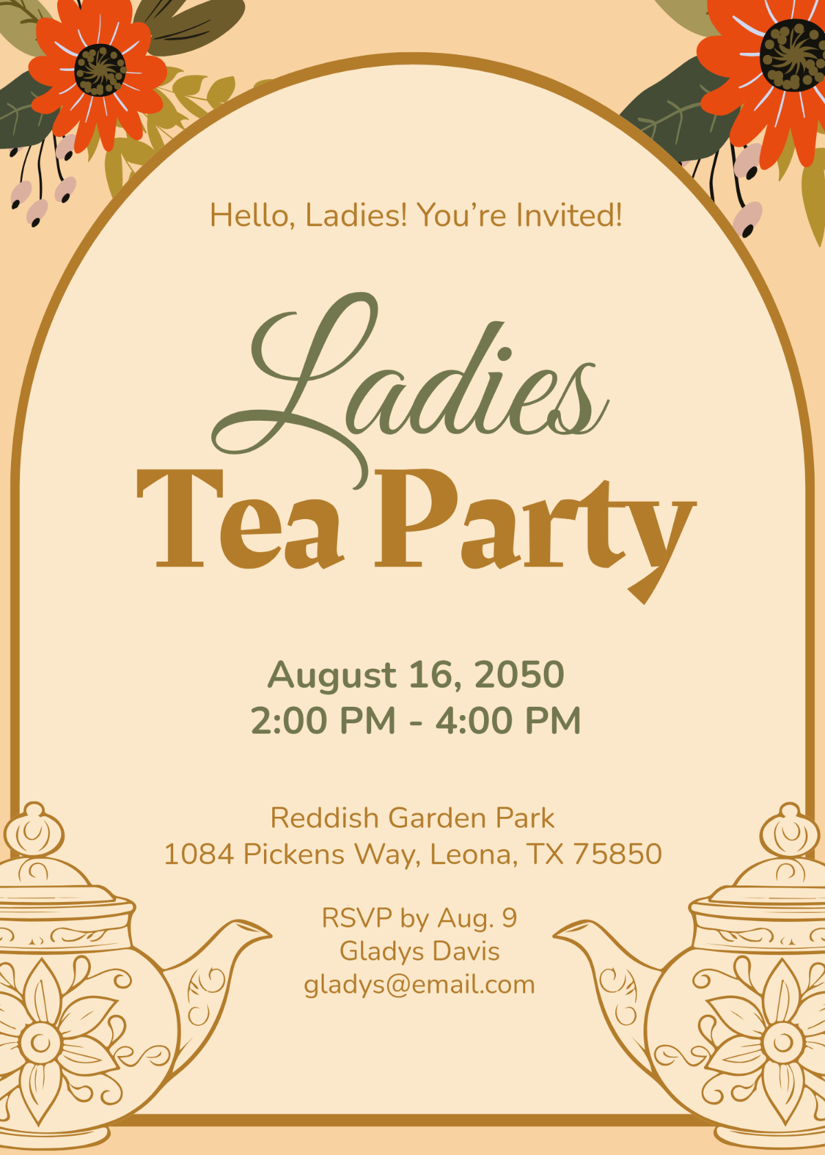 Free Tea Party Invitation Templates, Editable And Printable with Free Tea Party Invitation Printables