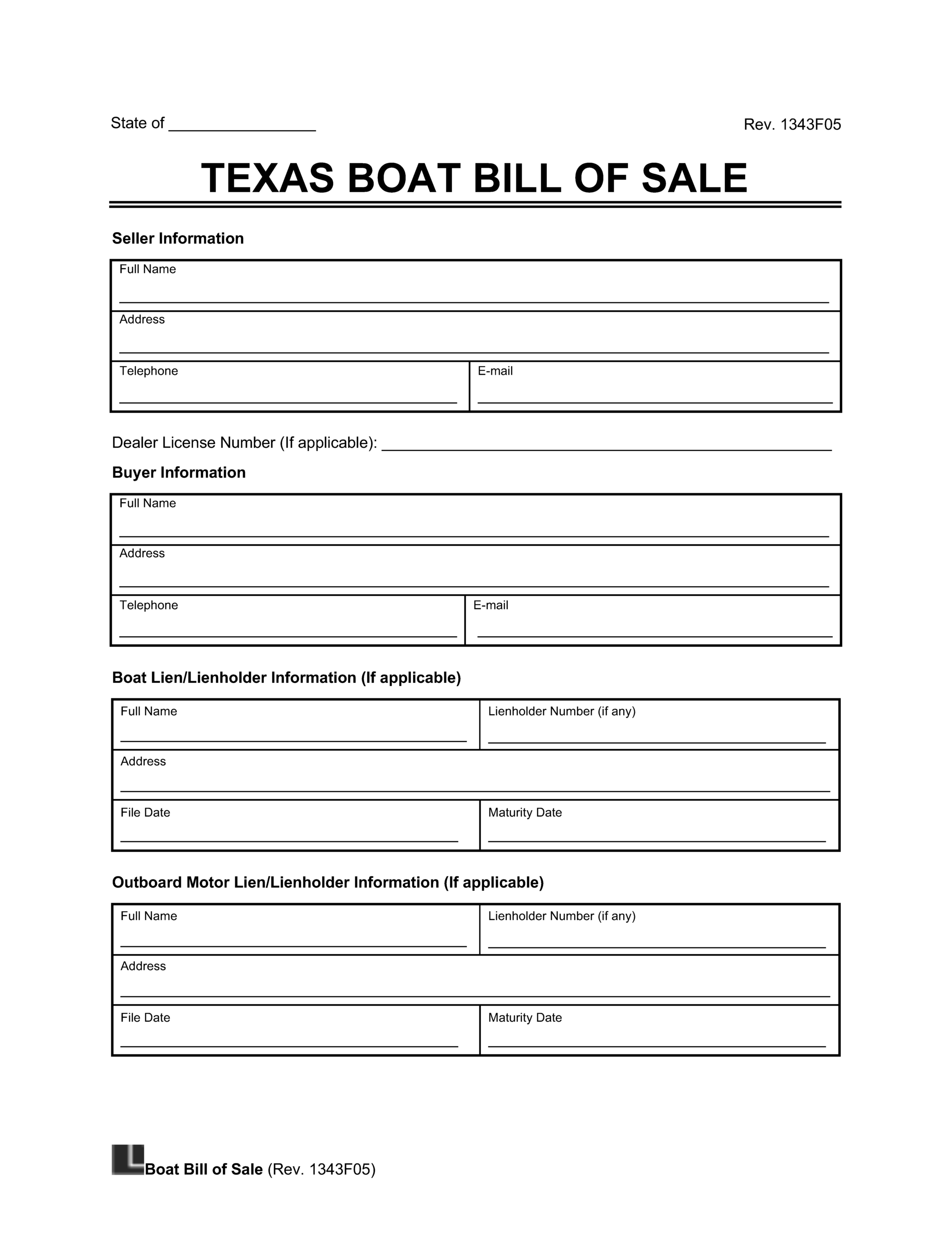 Free Texas Boat Bill Of Sale Template | Pdf &amp;amp; Word pertaining to Free Printable Boat Bill of Sale Template