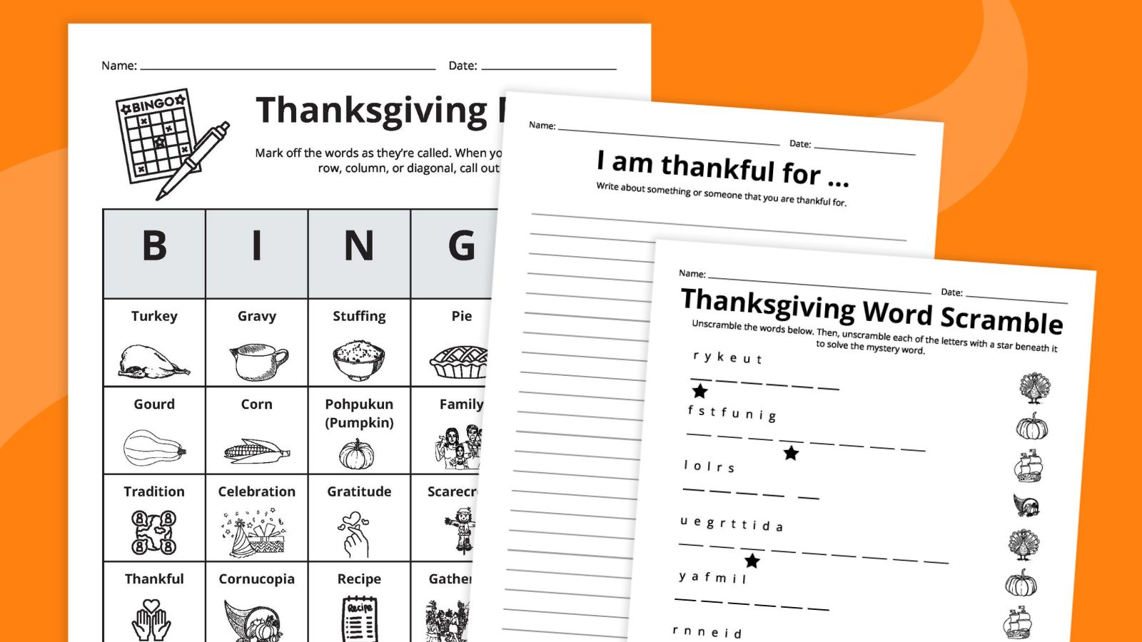 Free Thanksgiving Worksheets Bundle throughout Free Printables For Thanksgiving Worksheets