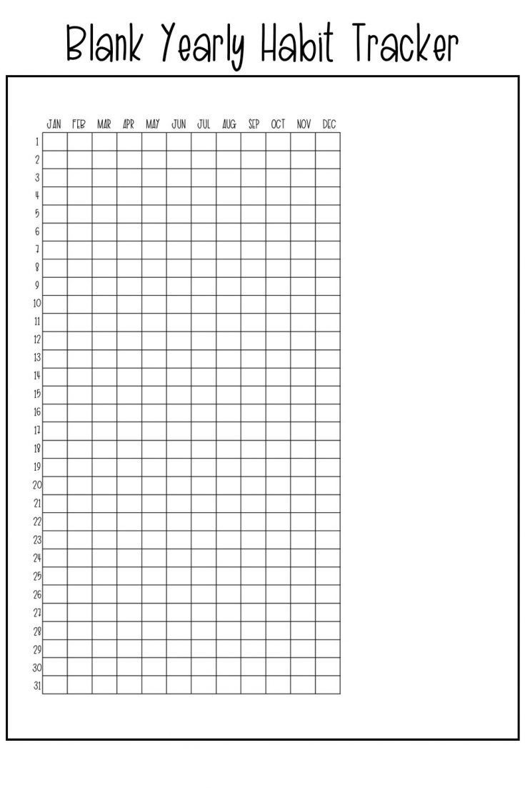 Free Yearly Habit Tracker Printable Set Free Printable - Track A with regard to Habit Tracker Printable Bullet Journal