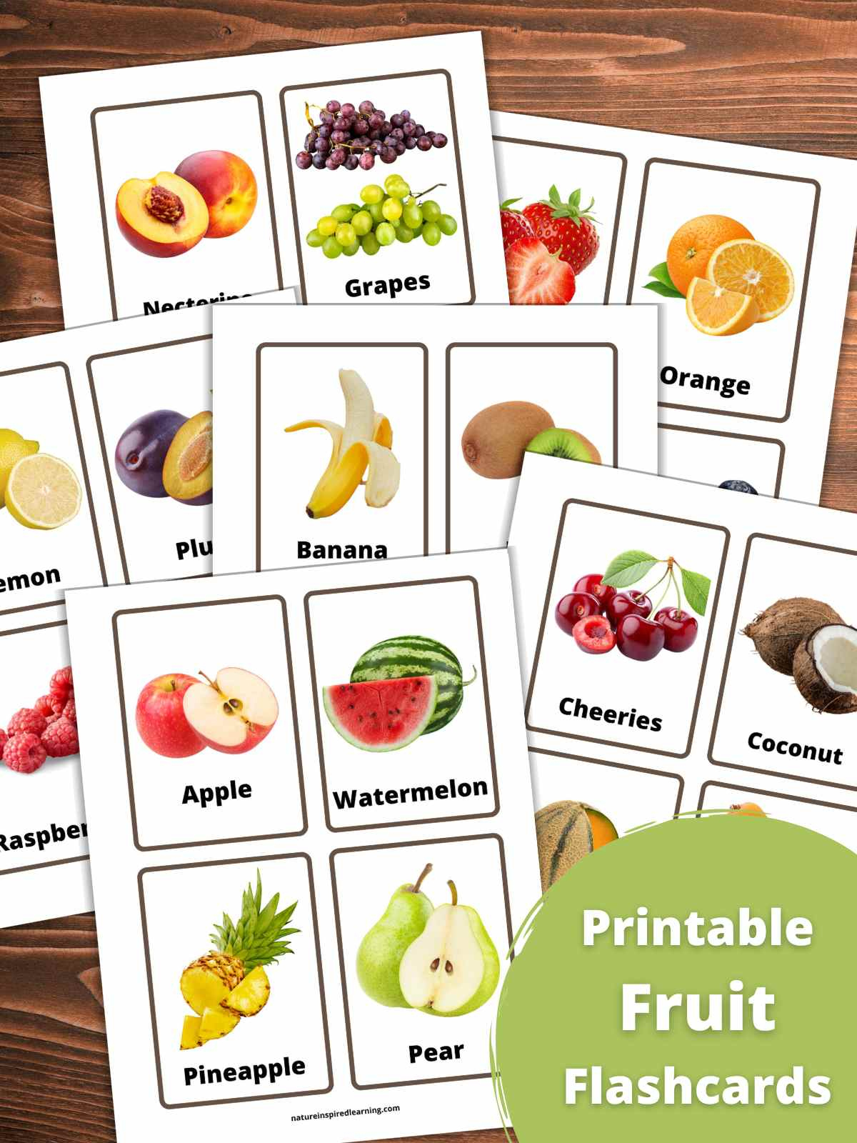 Fruit Flashcards - Nature Inspired Learning in Fruit Flash Cards Free Printable