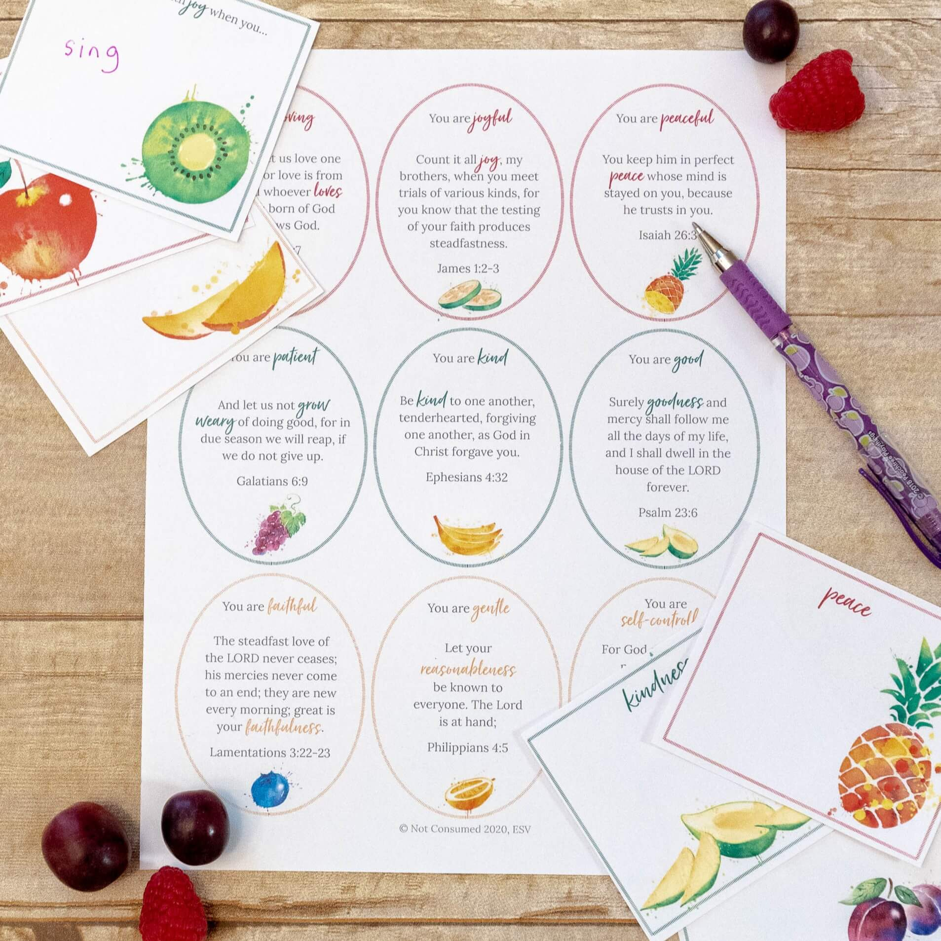 Fruit Of The Spirit Love Notes For Kids | Free Printables throughout Fruit Of The Spirit Printables