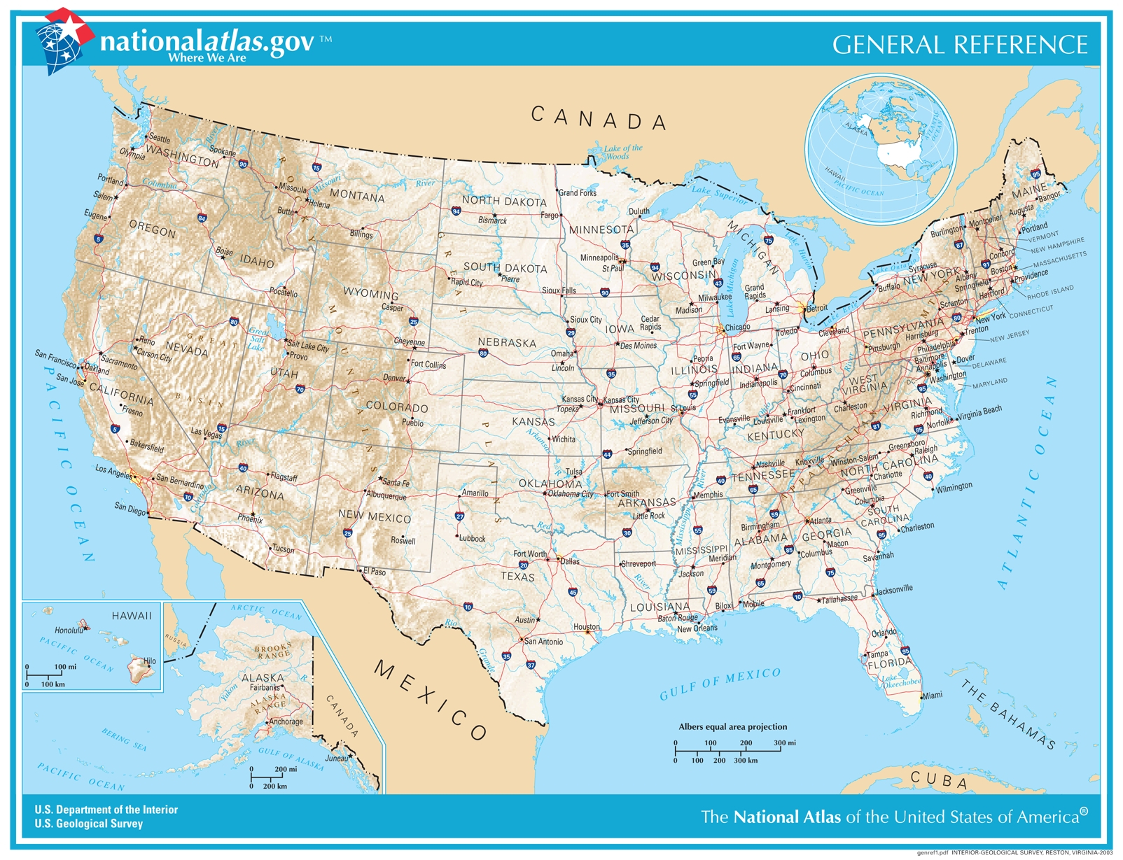 General Reference Printable Map | U.s. Geological Survey intended for Free United States Map Printable