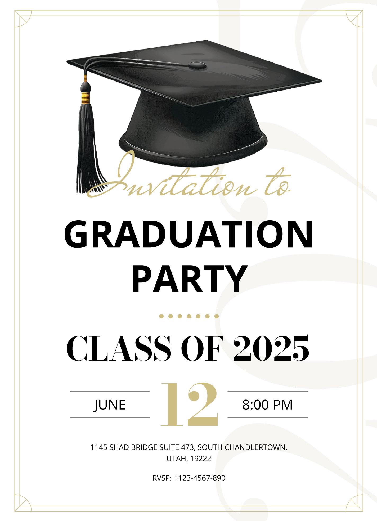 Graduation Party Invitation Free Google Docs Template - Gdoc.io regarding Free Printable Template Free Graduation Invitations