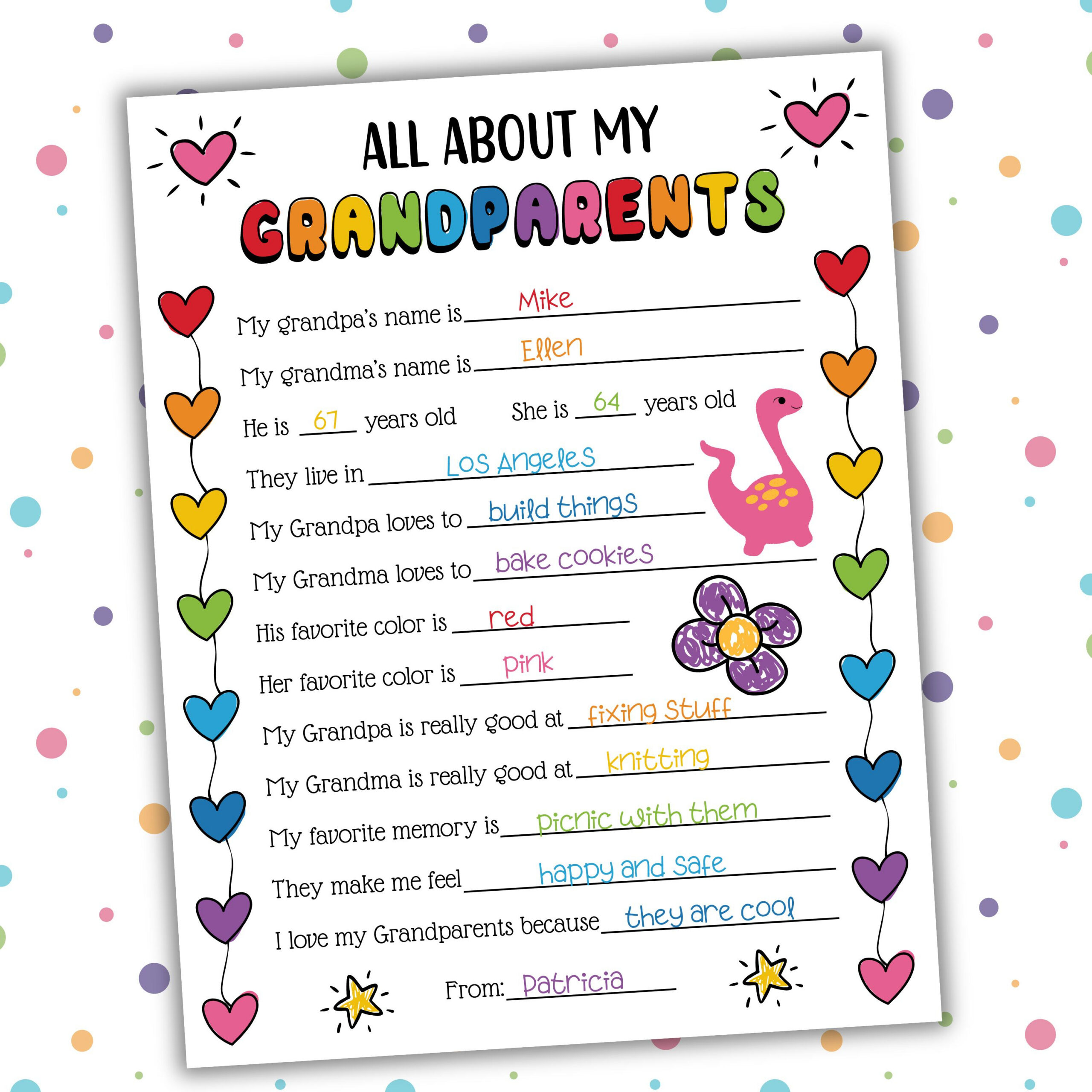 Grandparents Day Questionnaire | All About My Grandparents for All About My Grandparents Printable